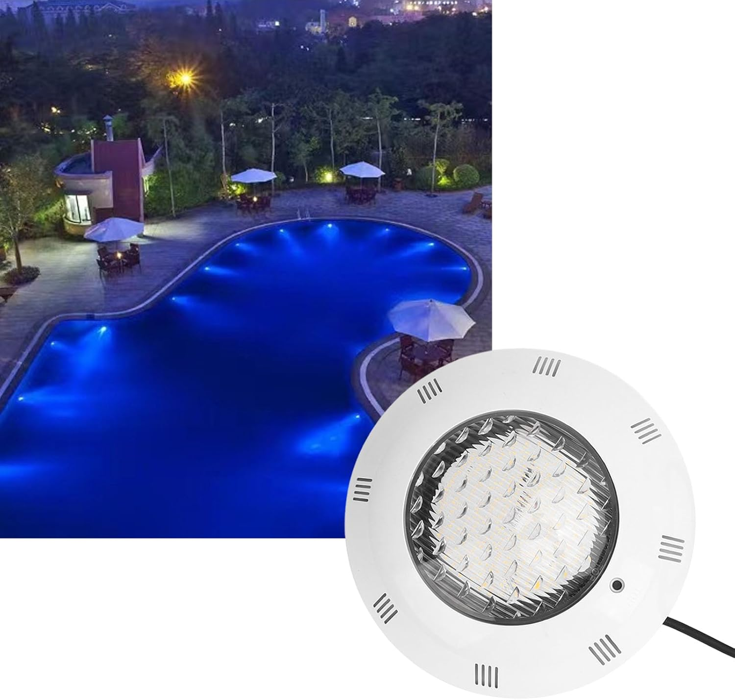 Cryfokt Underwater Pool Lights IP68 Waterproof High Brightness Lighting for Swimming Pool Landscape 12V Supply (Pure White 12W) image number 5