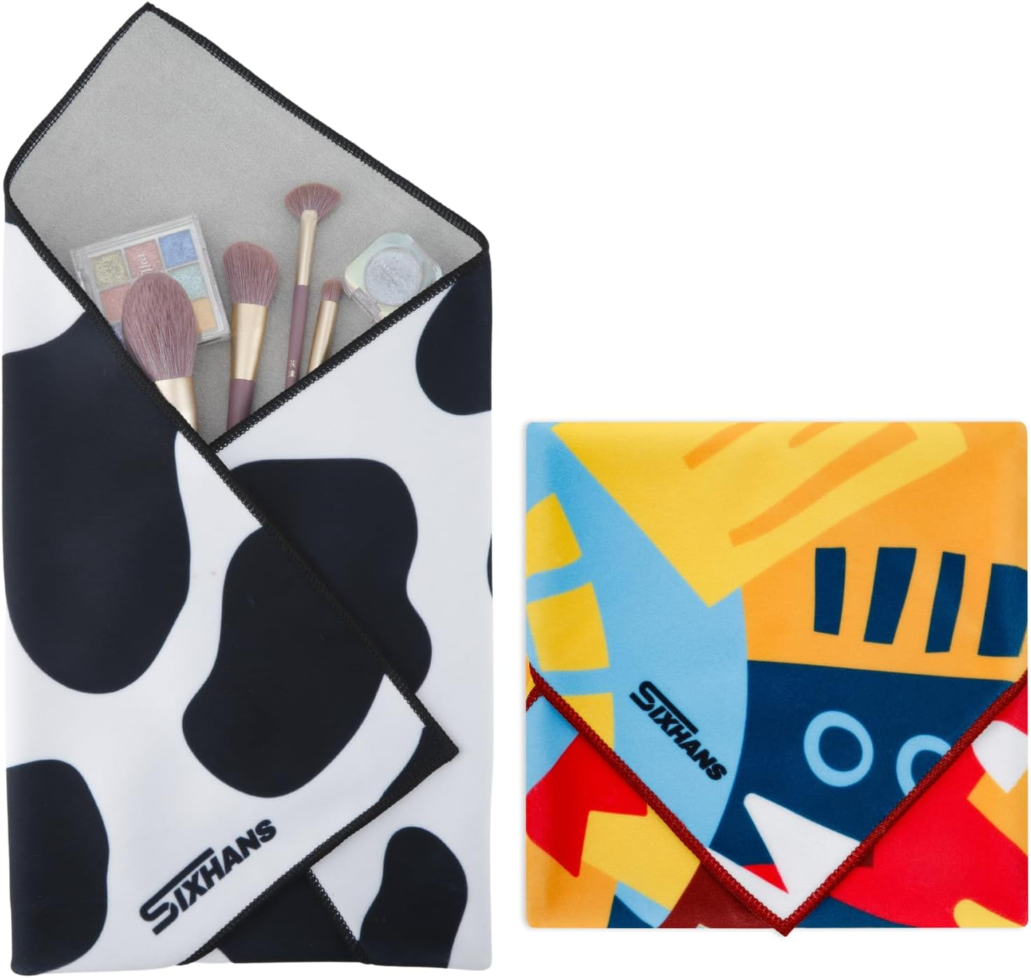 2Pack Self-Adhesive Magic Cloth Makeup Bag Lay Flat Travel Organizer-Portable Cosmetic Pouch for Beauty Essential,Camera Wrap,Laptop Protective Cover Multi-Purpose for Women&Girl Large Size19.7"X19.7&rdquo; image number 2