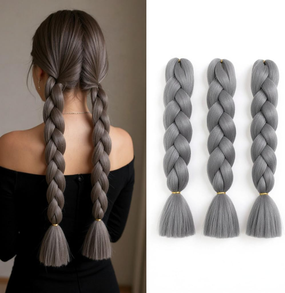 Kanekalon Jumbo Braiding Hair Extensions High Temperature Fiber Crochet Twist Braids 24Inch 3Pcs/Lot (A8) image number 2