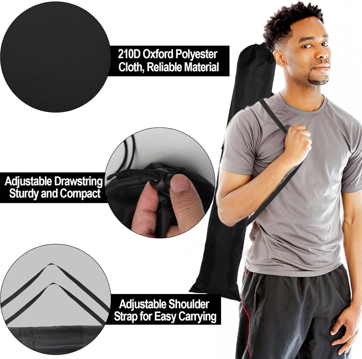 PEUTIER 6Pcs 43X9In Camp Chair Replacement Bag, Foldable Folding Chair Storage Bag with Carrying Strap & 2 Pockets Portable Camping Chair Bag for Outdoor Travel (Chair Is Not Included) image number 1