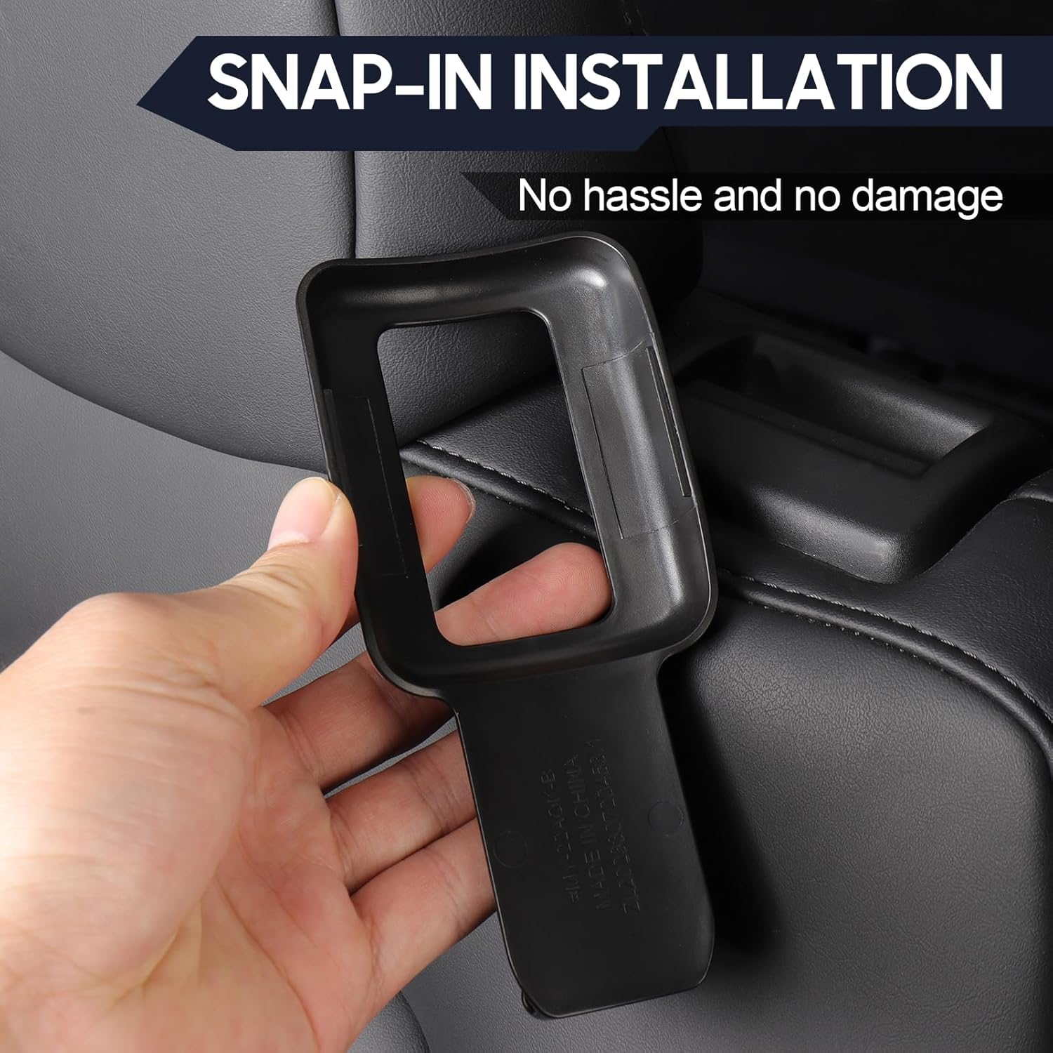 2 Pack Seat Belt Guide Holder for Tesla Model Y, ABS Backseat Seat Belt Organizer, Automotive Interior Accessories Compatible with Tesla Model Y 2021-2024 (Black) - Black B image number 6