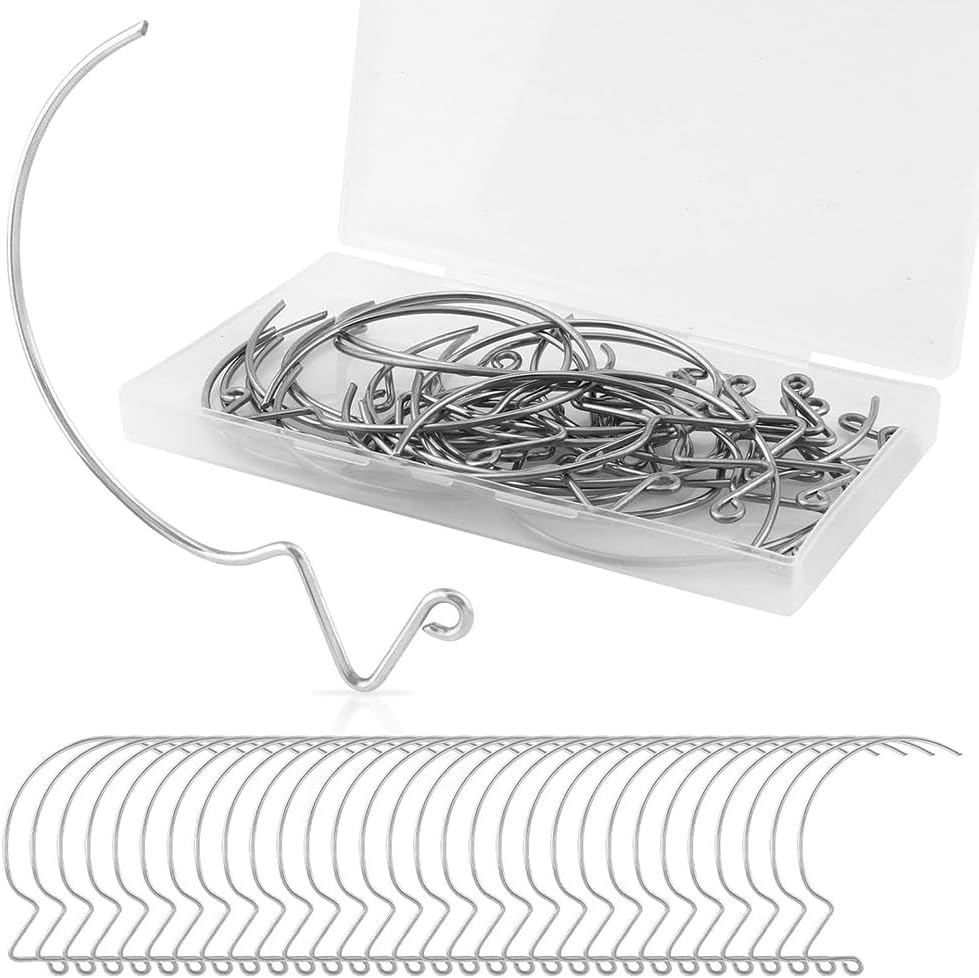 RESFNSE 30 Pcs Stainless Steel Monkey Hooks Picture Hangers Wall Hangers without Nails Wall Hooks image number 5