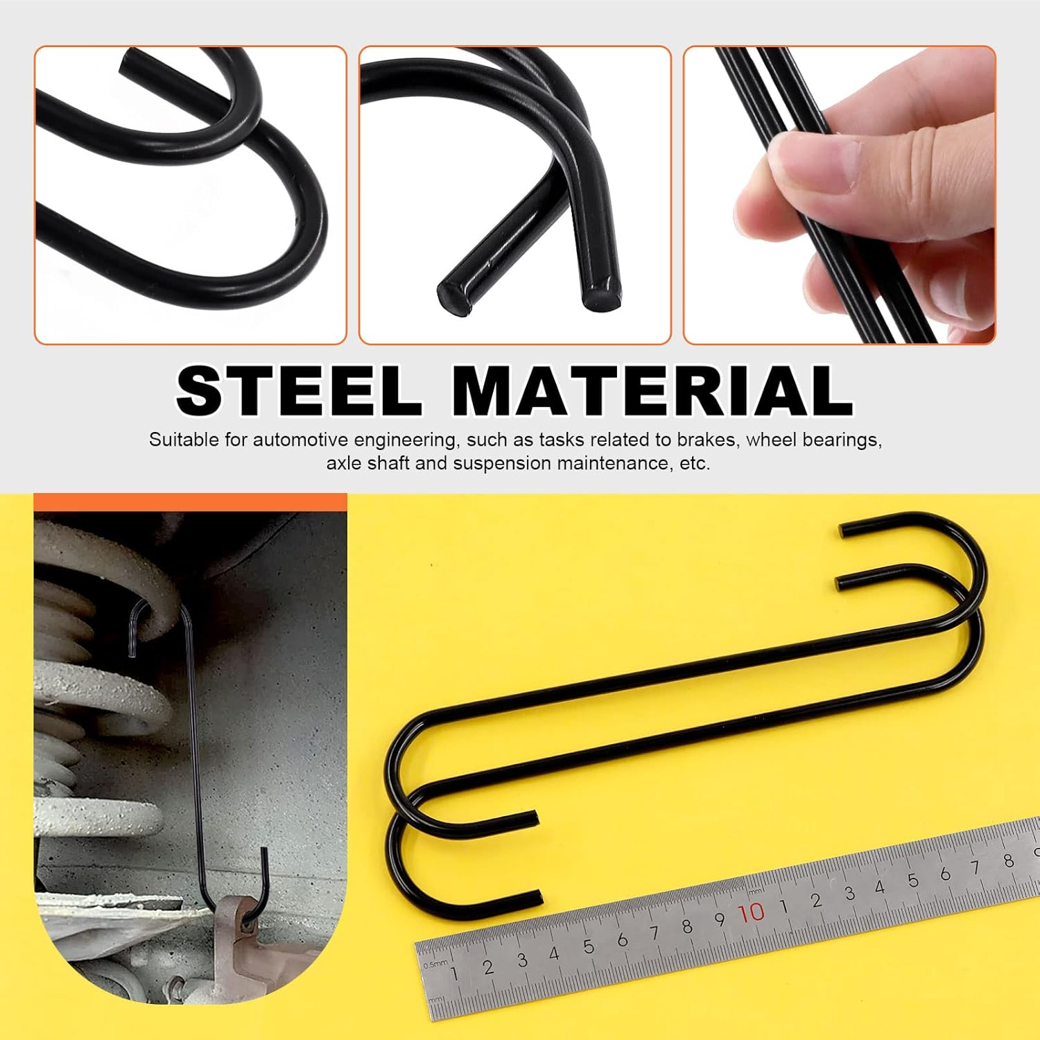 Tanstic 3Pcs Disc Brake Pad Spreader with Brake Caliper Hangers Kit, Heavy Duty Brake Pad Spreader Tool and Brake Caliper Hooks, Piston Brake Caliper Compression Tool for Cars Trucks image number 1