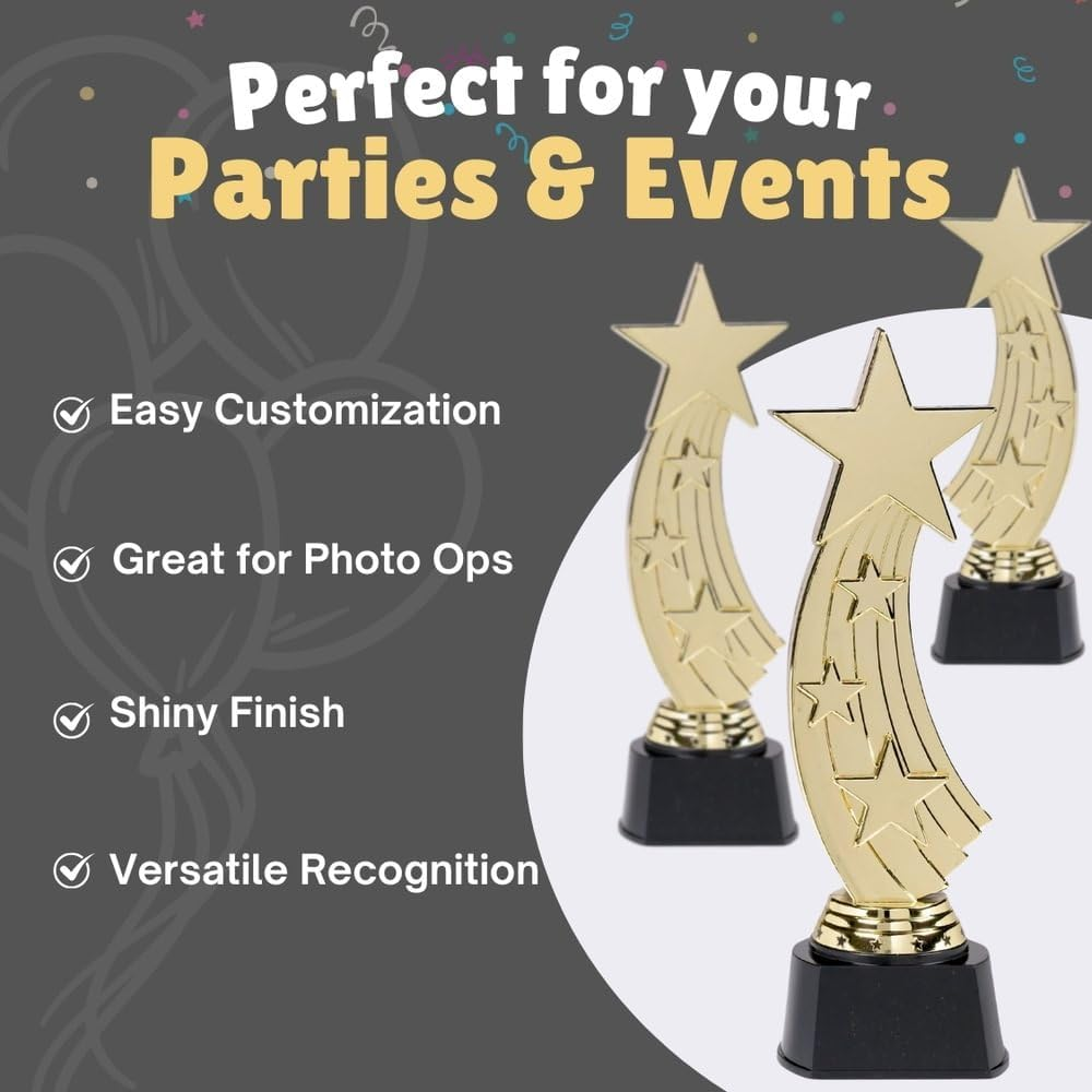 Amscan Hollywood Shooting Star Trophy, 24 Cm Length,Gold image number 5