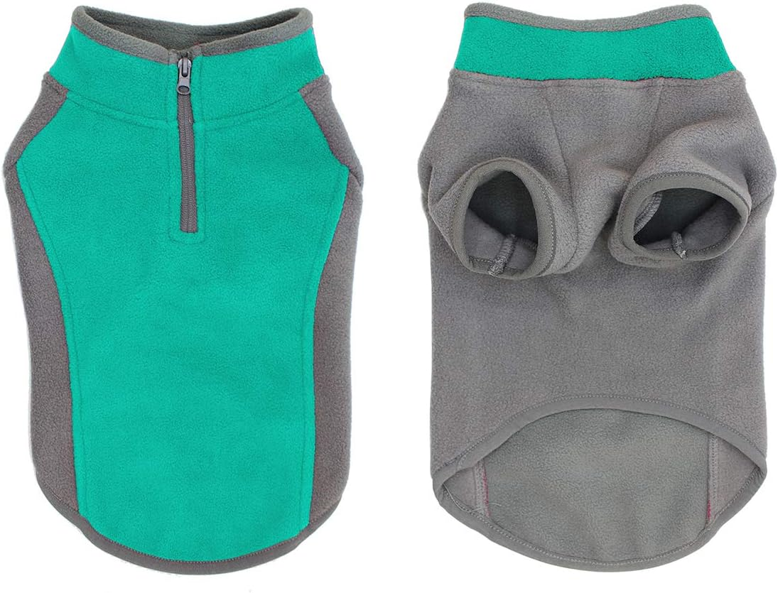 YIEPAL Stretch Fleece Dog Jacket Top Zip Dog Pullover Dog Fleece Sweater Cold Weater Dogs Coat Winter Warm Vest Clothes for Small Dogs & Puppy, Small, Baby Blue image number 7