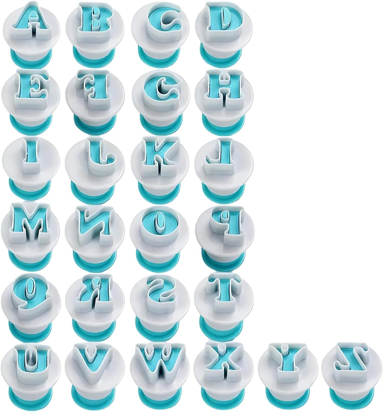 Spendeal Alphabet Fondant Letter & Number Cutters Set, Cookie Stamp Impress & Embosser Mold for Cake Decorating, Plunger Cutter Tool for Baking & Pastry Crafting (26 Capital Letter) image number 5