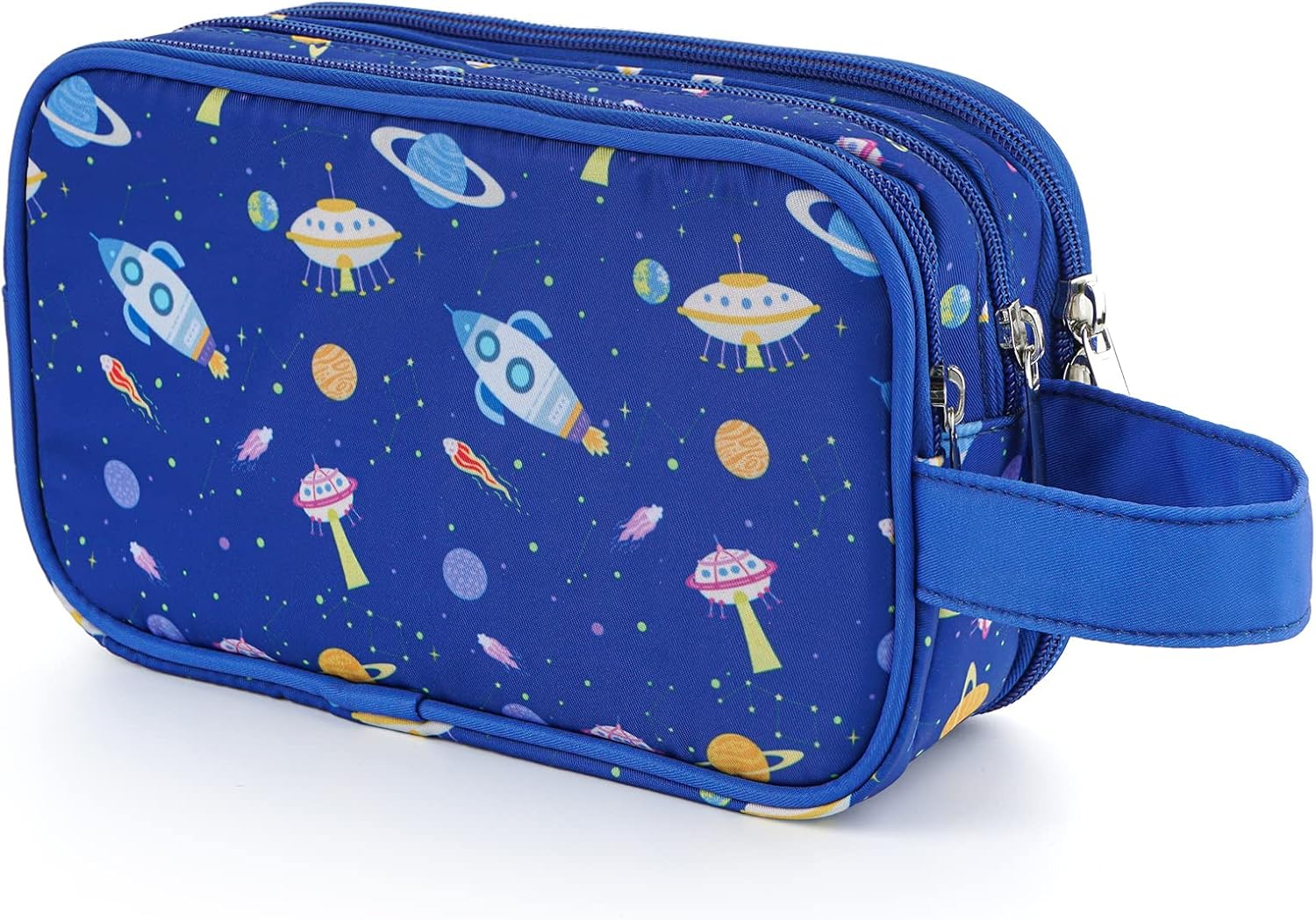 Hapycat Kids Toiletry Bag for Girls and Boys, Shark Blue