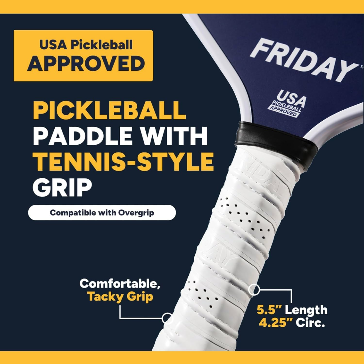 Friday Pickleball Paddle, USA Pickleball Approved, Durable Carbon Fiber, Thermoformed Unibody Design, Honeycomb Core, Gritty Surface for Spin - Autumn Leaves image number 6