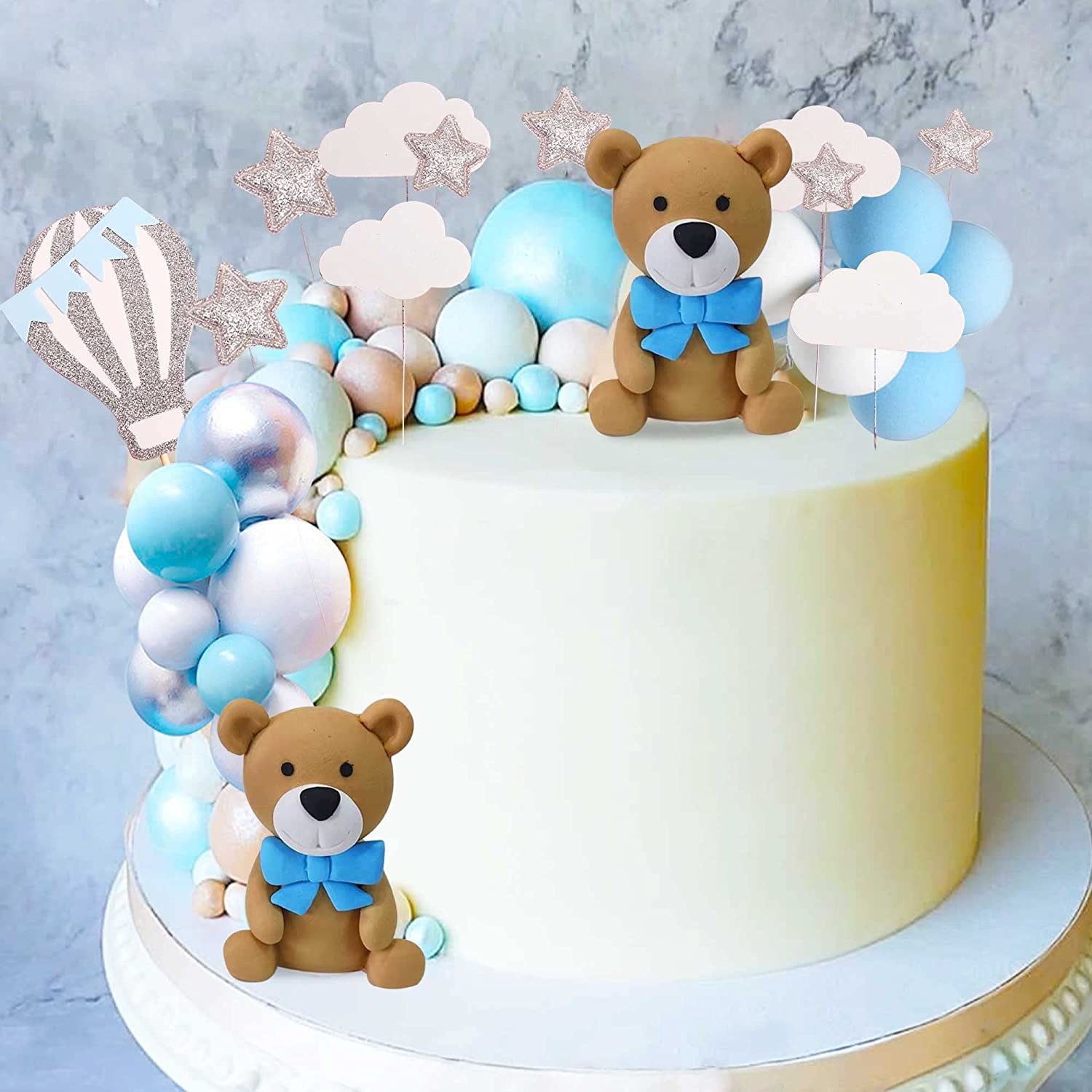 Jevenis Teddy Bear Cake Decoration for Baby Shower and Birthday Party Supplies image number 5