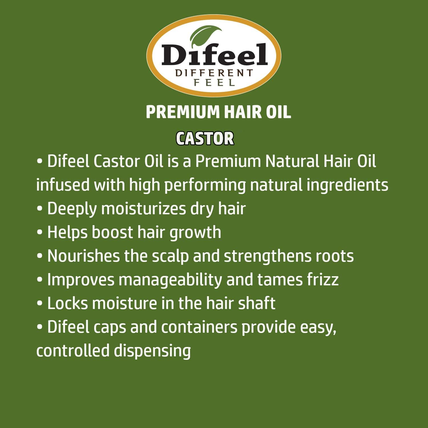 Difeel Mega Care Castor Oil 2.5 Ounce - Natural Castor Oil for Hair Growth