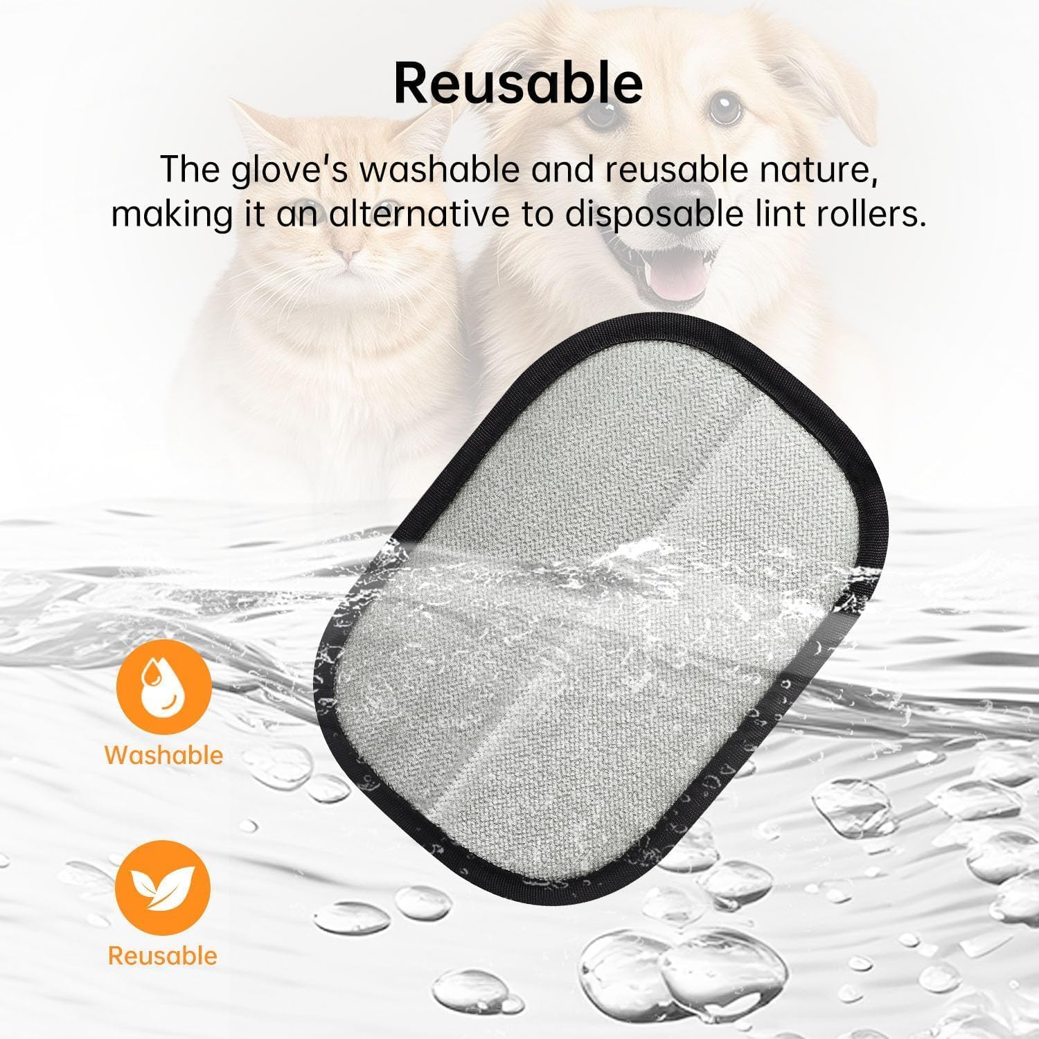 Afeamo Pet Hair Remover, Pet Grooming Gloves, Electrostatic Removal Gloves for Pet Hair, Pet Hair Remover Gloves for Dog Cat, Two-Way Static-Cleaning, Reusable，For Carpet Couch Clothing Furniture image number 2