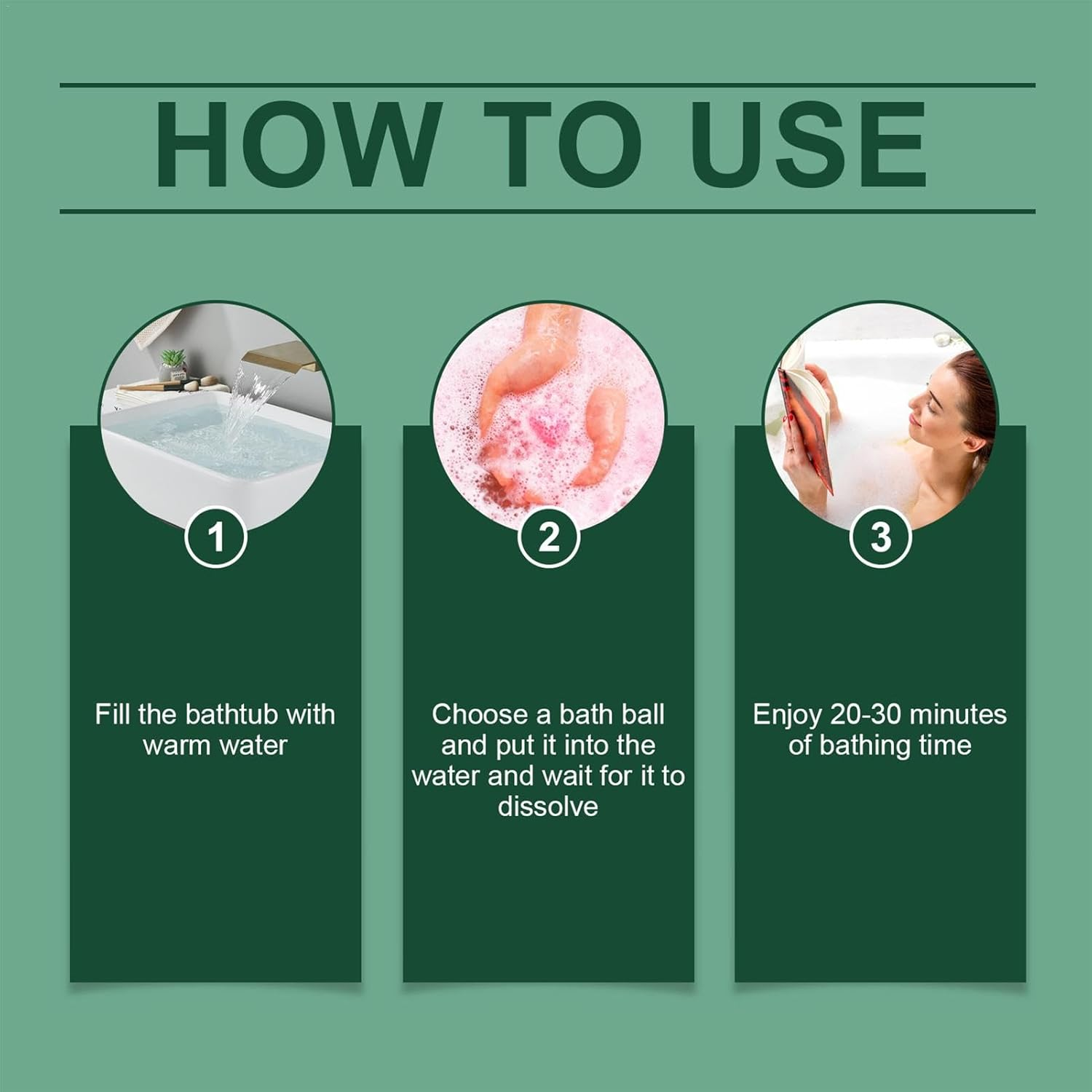 Bath Ball for Women,6X Bubble Bath Shower Salts - Christmas Spa Relaxing Bath Balls, Organic Handmade Bubble Bath Balls for Women & Men, Girls, Wife image number 3