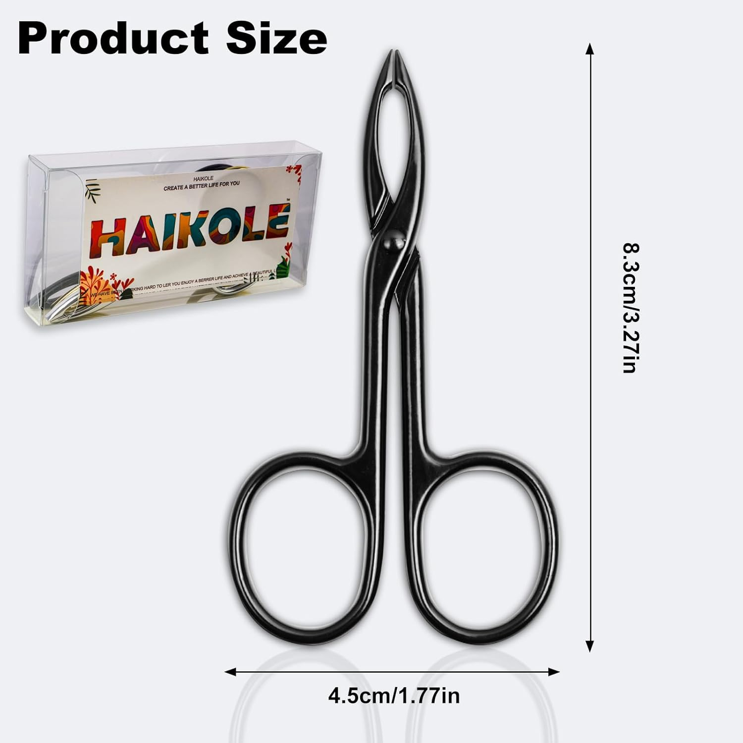 Haikole Tweezers for Women Facial Hair 3 Pieces Eyebrow Tweezers,Scissor Tweezers for Remover Facial Hair Eyebrows Care Wig Plucking,Scissor Handle Tweezers Scissors (A-3 Colors 3PCS)