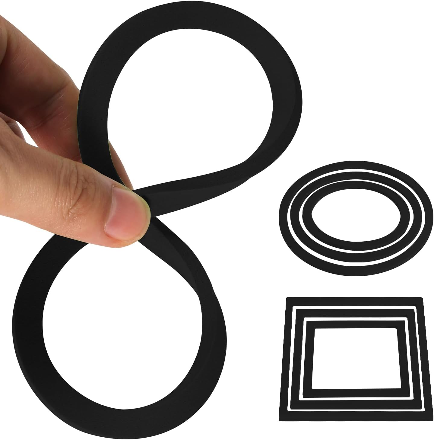 PEUTIER 6Pcs Fish Feeding Rings, Aquarium Floating Plant Rings, round & Square Fish Feeder Rings Floating Plant Corral Fish Tank Plant Ring for Bettas, Goldfish, Turtle Aquarium Accessories (Black) image number 5