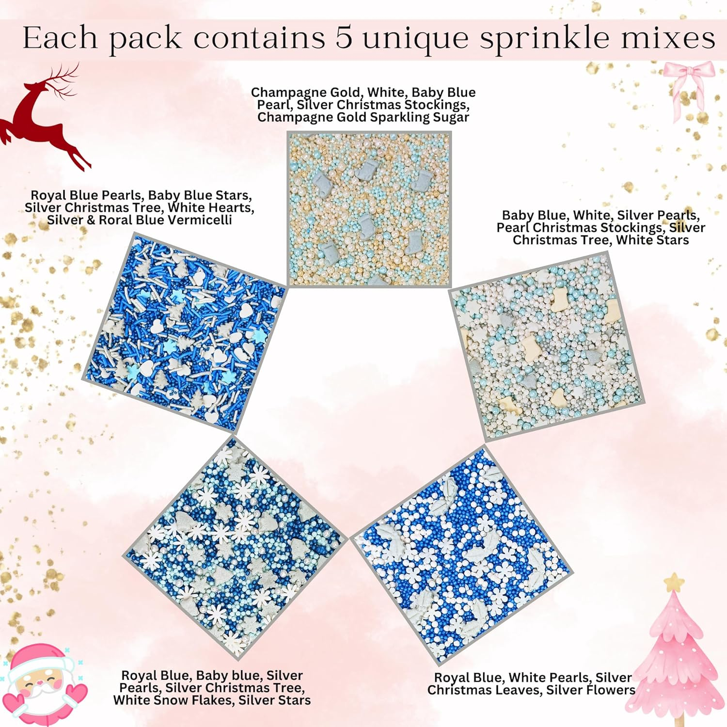 Confect Christmas Sprinkles | Sprinkles for Baking & Cake Decorative | Cookie Sprinkles| Dessert Decorating Sprinkles - 3.5 Oz (New-Cc-Sprinkles-28) - New-Cc-Sprinkles-25 image number 7