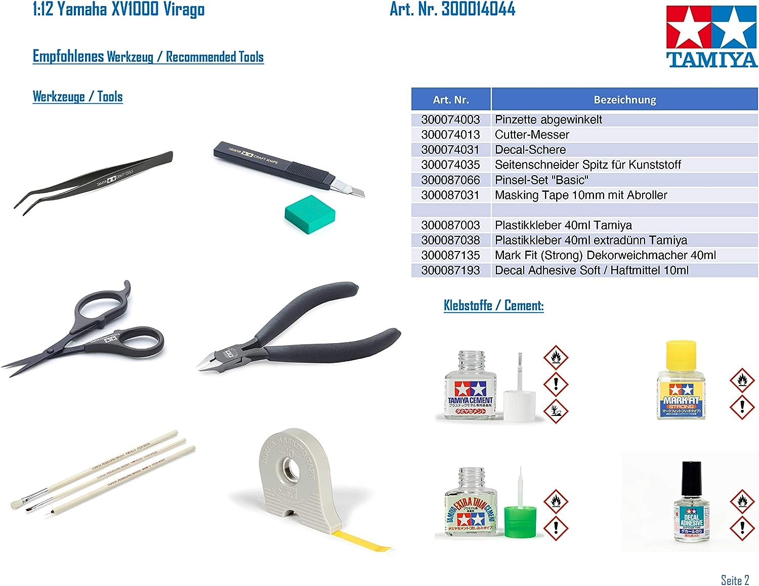 Tamiya 1:12 Scale Yamaha Virago Xv1000 Model Kit image number 4