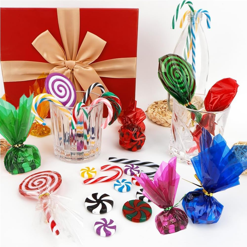 160Pcs Colorful Cellophane Sheets &ndash; 8 Vibrant Colors, 7.5X7.5 Inch Transparent Plastic Wrap for DIY Crafts, Gift Wrapping, Christmas & Valentine Decorations image number 5