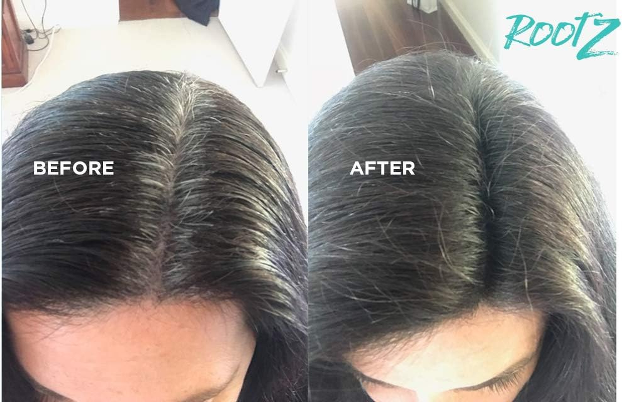 New! Rootz Grey Root Cover up Dark Brown Touch up for Grey Roots. Shape and Thicken Eyebrows Too. Unique Dual Action Brush - One Product - Two Uses image number 4