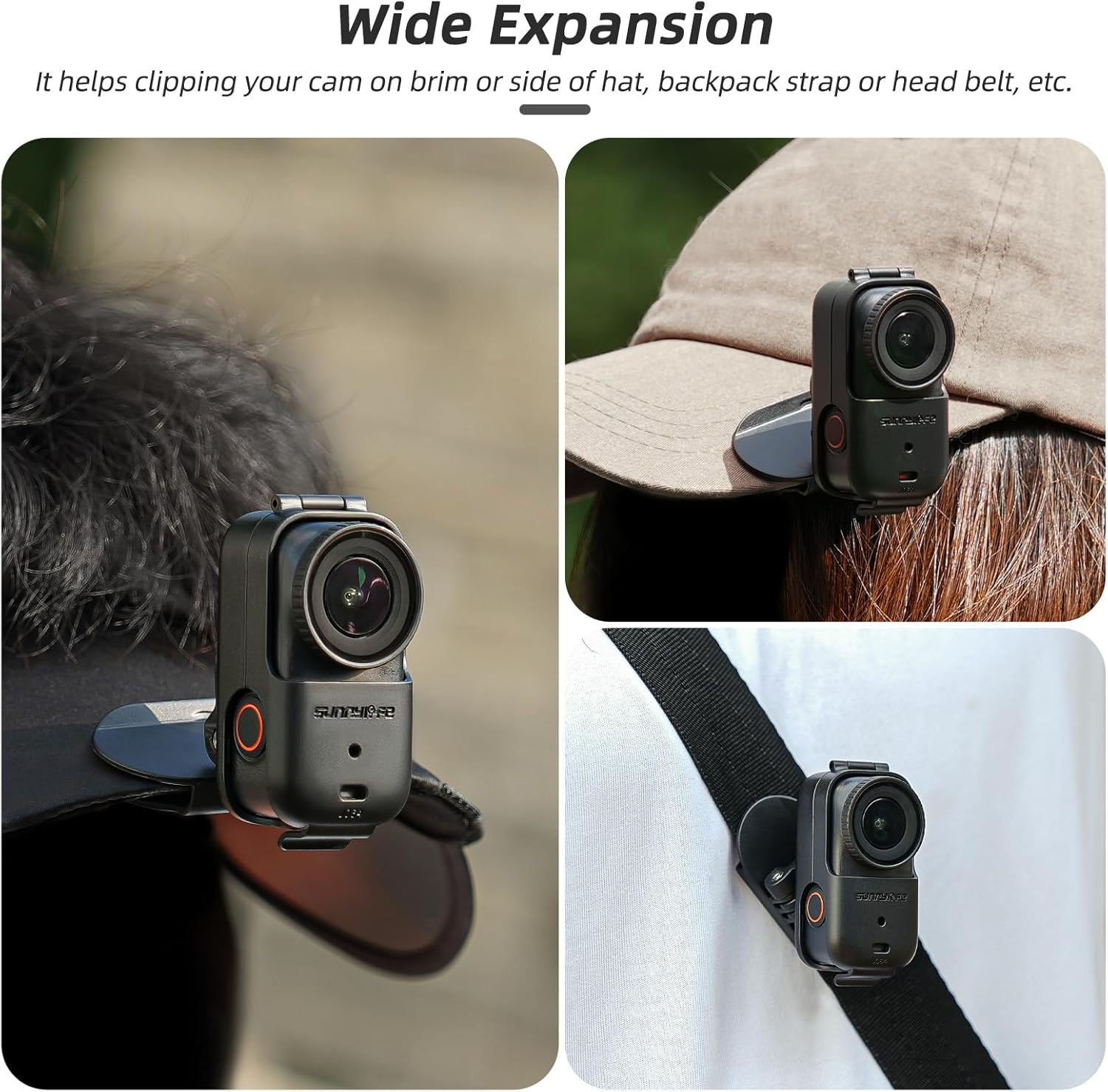 Sinyutia Camera Hat Clip for DJI Osmo Nano, Vertical & Horizontal Adjustable Baseball Cap Mount Bracket for DJI Osmo Nano Accessories, Quick Release Hat Mount image number 2