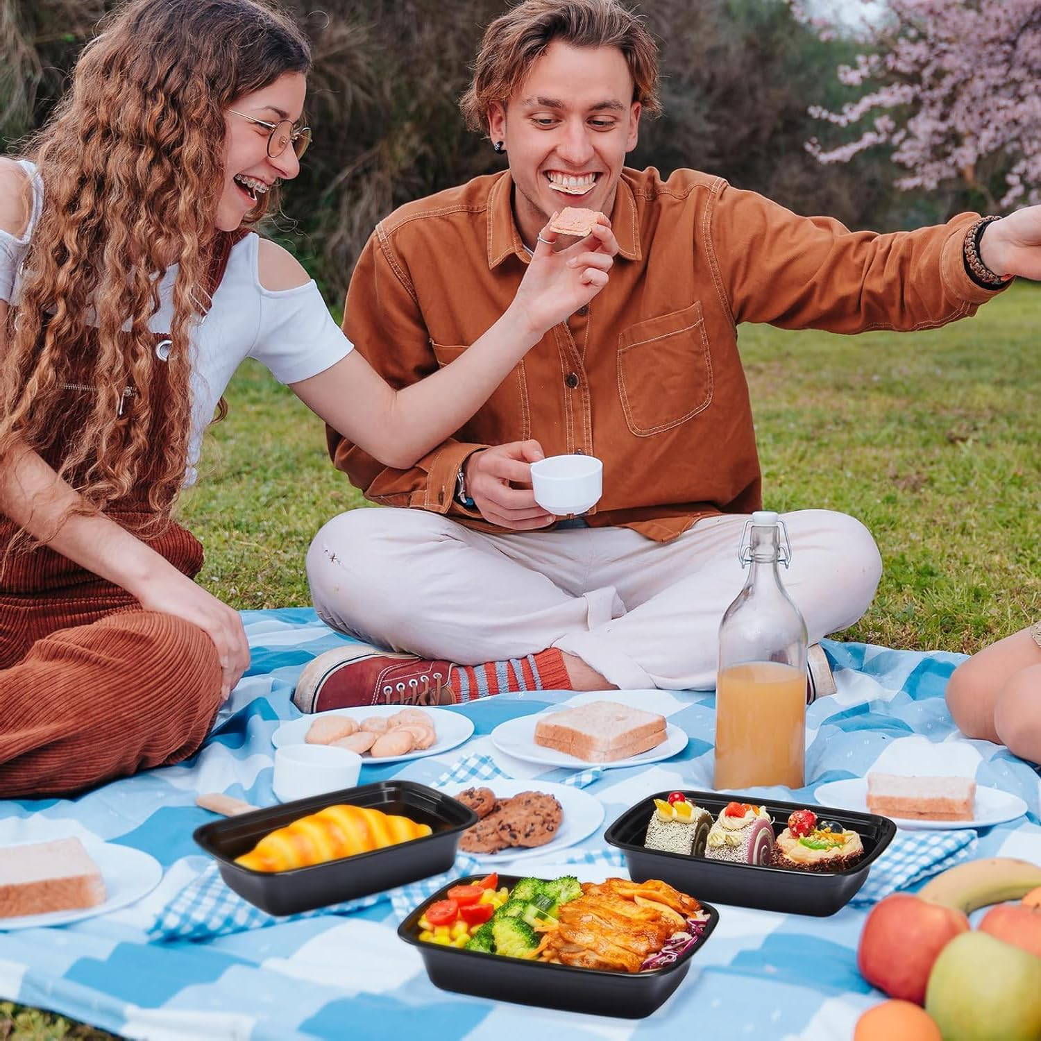 10Pcs Meal Prep Container（ BPA Free ）, 32 Oz Food Storage Containers with Lids, Bento Box Reusable Plastic Lunch Box Containers Stackable Bento, Take-Out Box Microwave Dishwasher Freezer Safe image number 1