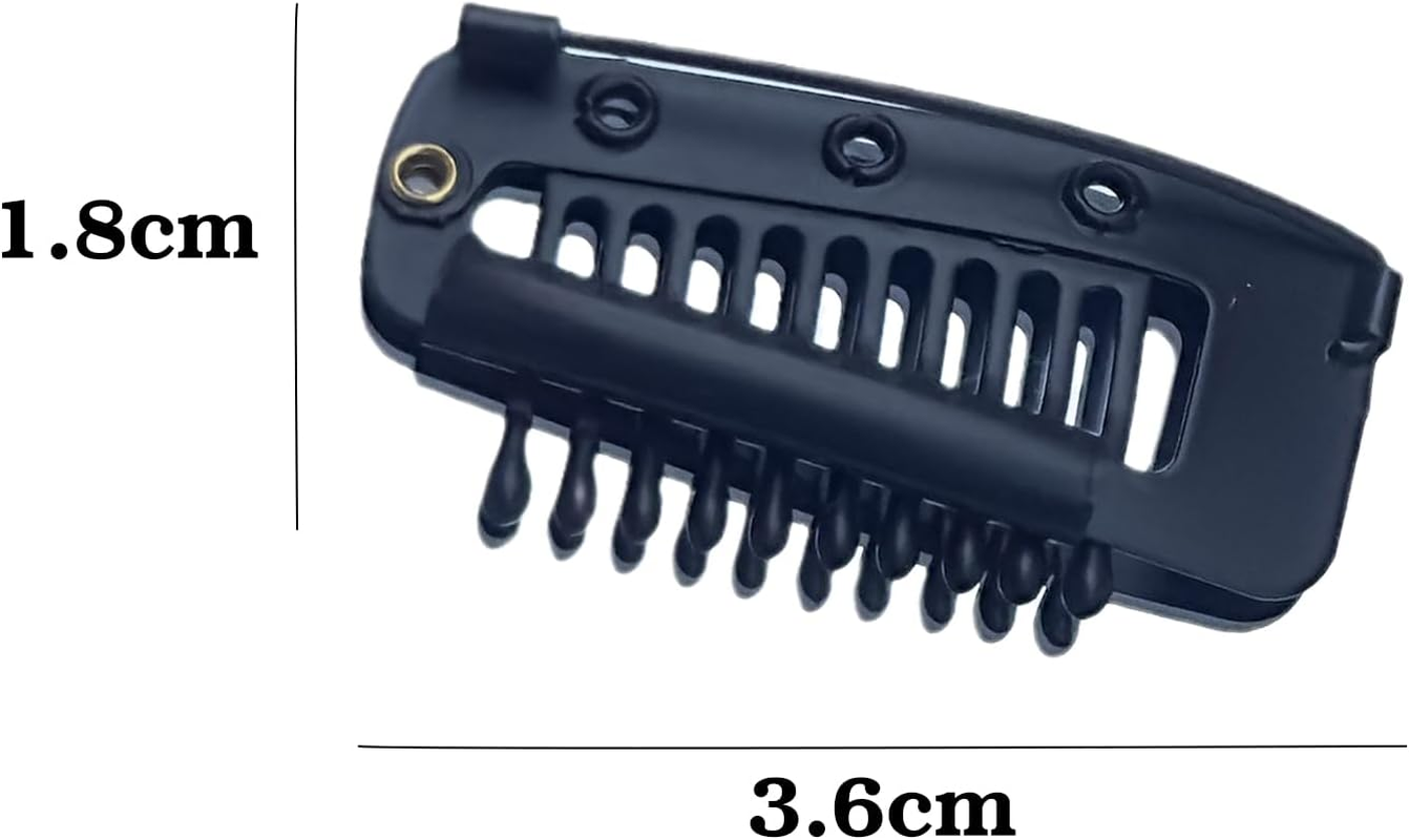 10 PCS Wig Clips Snap Clips,3.7 Cm round Head Stainless Steel Clip, Secure (Black) image number 3
