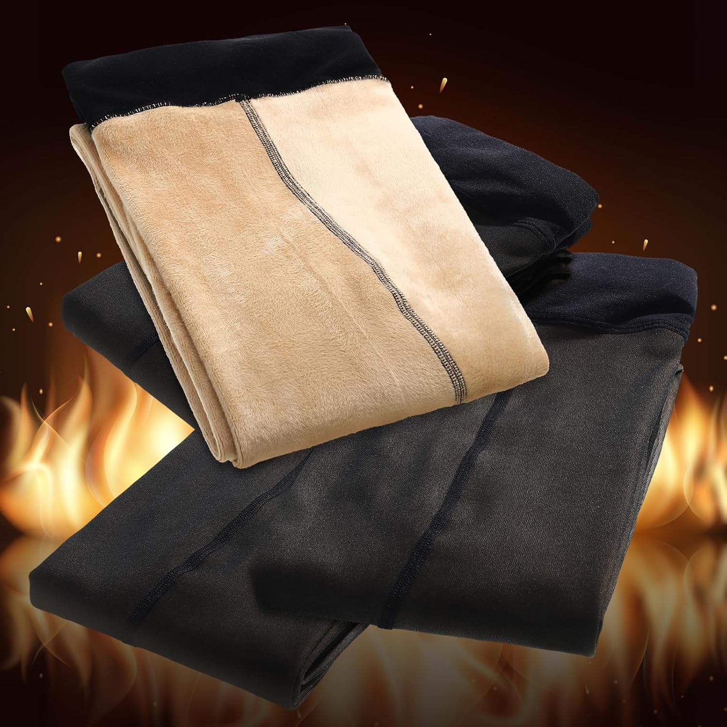 Bonuci Maternity Pantyhose Pregnancy Fleece Lined Tight Women Stretchy Opaque High Waist Legging image number 4