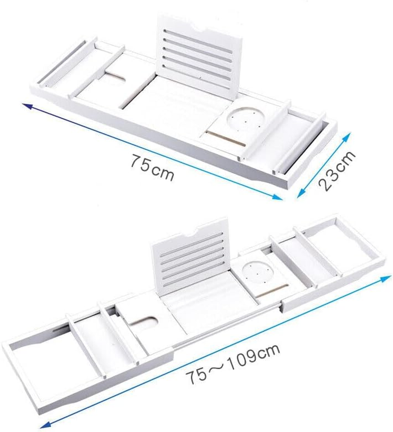 LEDON&reg; Expandable Bathtub Caddy Tray Bamboo Bath Table over Tub with Wine Glass Holder, Book Tablet Holder, Candle Cup Holder, Phone Slot, Detachable SPA Trays