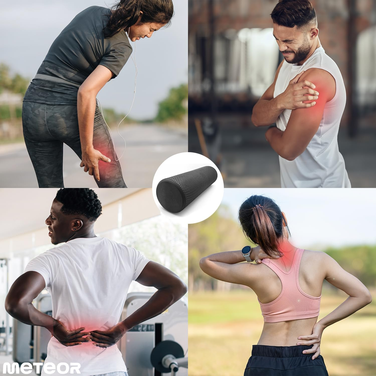 METEOR Foam Roller, Back Massage Roller,Eva Exercise Foam Roll in 45Cm 60Cm 90Cm Length, Deep Tissue Massage for Back Pain Relief, Muscle Relax, Yoga, Pilates, Sports Recovery, Physical Therapy