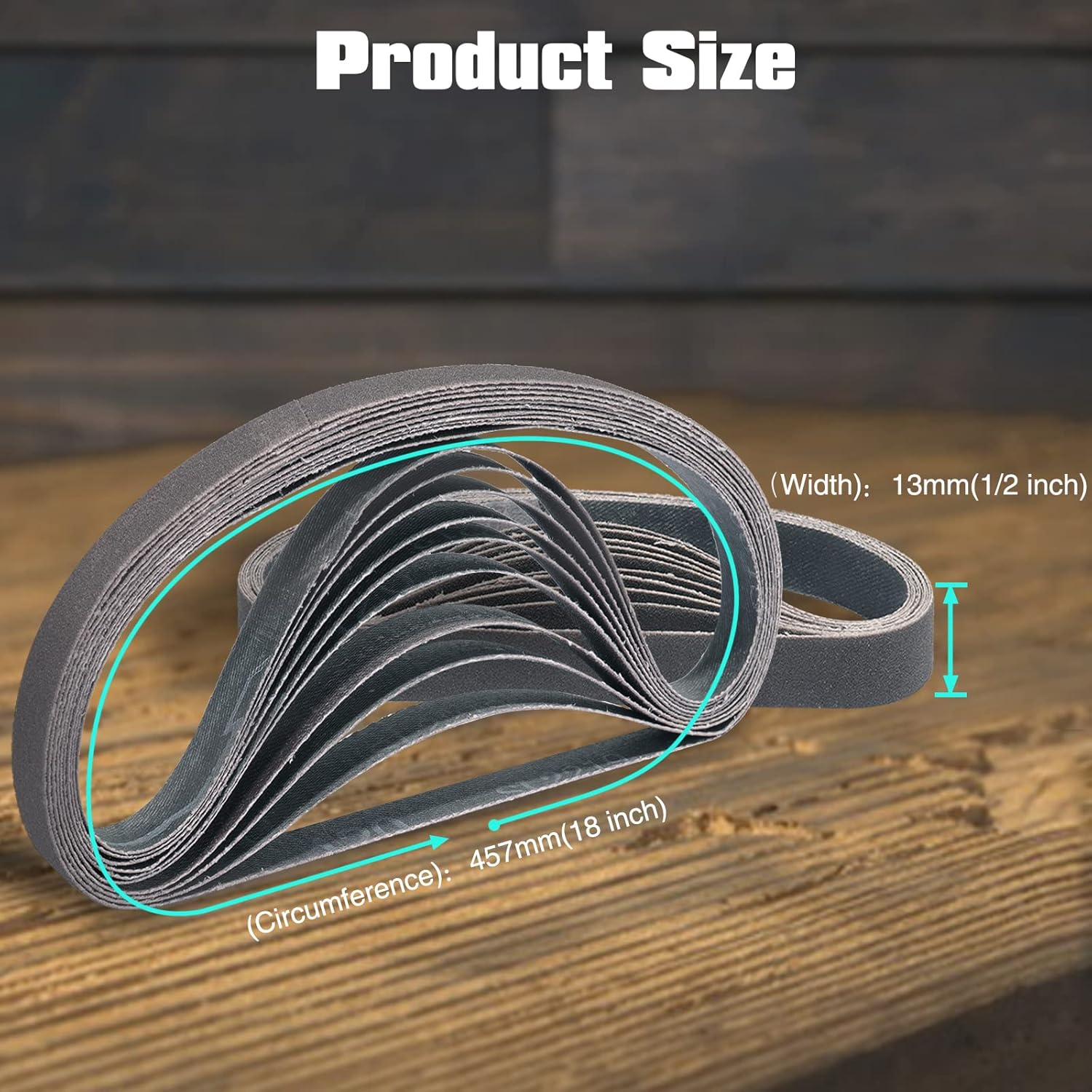 Sruhrak Sanding Belts 13 X 457 Mm Pack of 30 800 Grit Silicon Carbide Sanding Belts for Polishing and Rust Removal of Metal image number 4