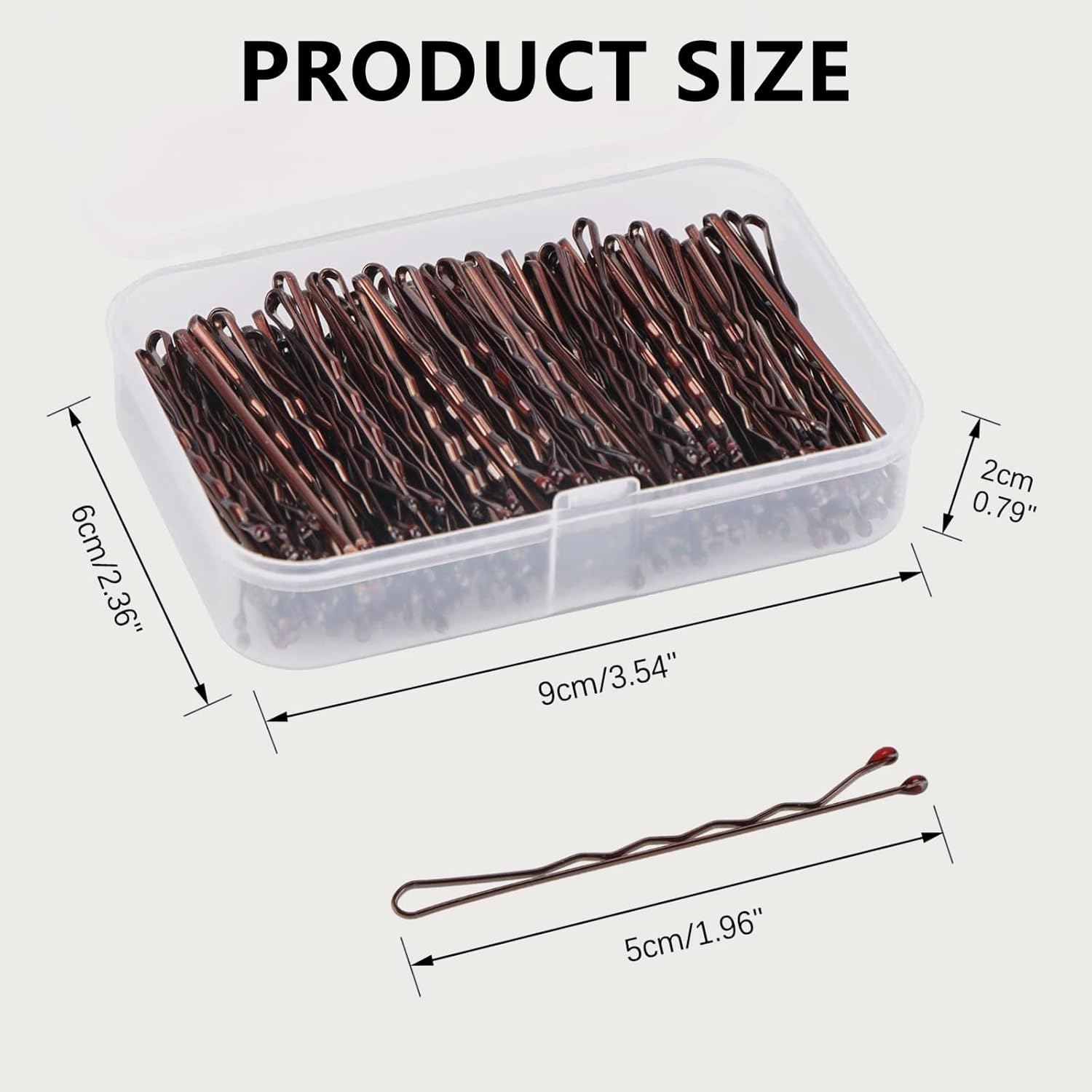 150 Pieces Bobby Pins, Hair Clips Hair Grips Kirby Grips for Women Hair Styling Pins with Storage Box (Brown) Ruibex image number 4