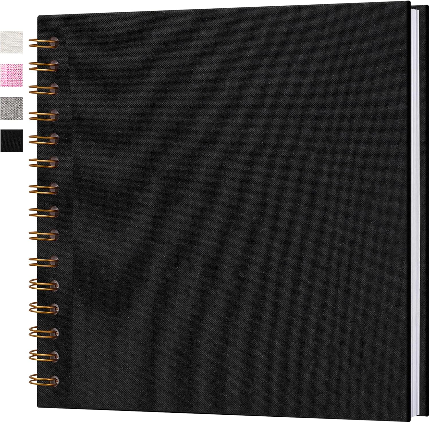 10X10 Inch Scrapbook DIY Photo Album Linen Cover Hardcover White Pages 20 Sheets Small Scrap Memory Book Beige