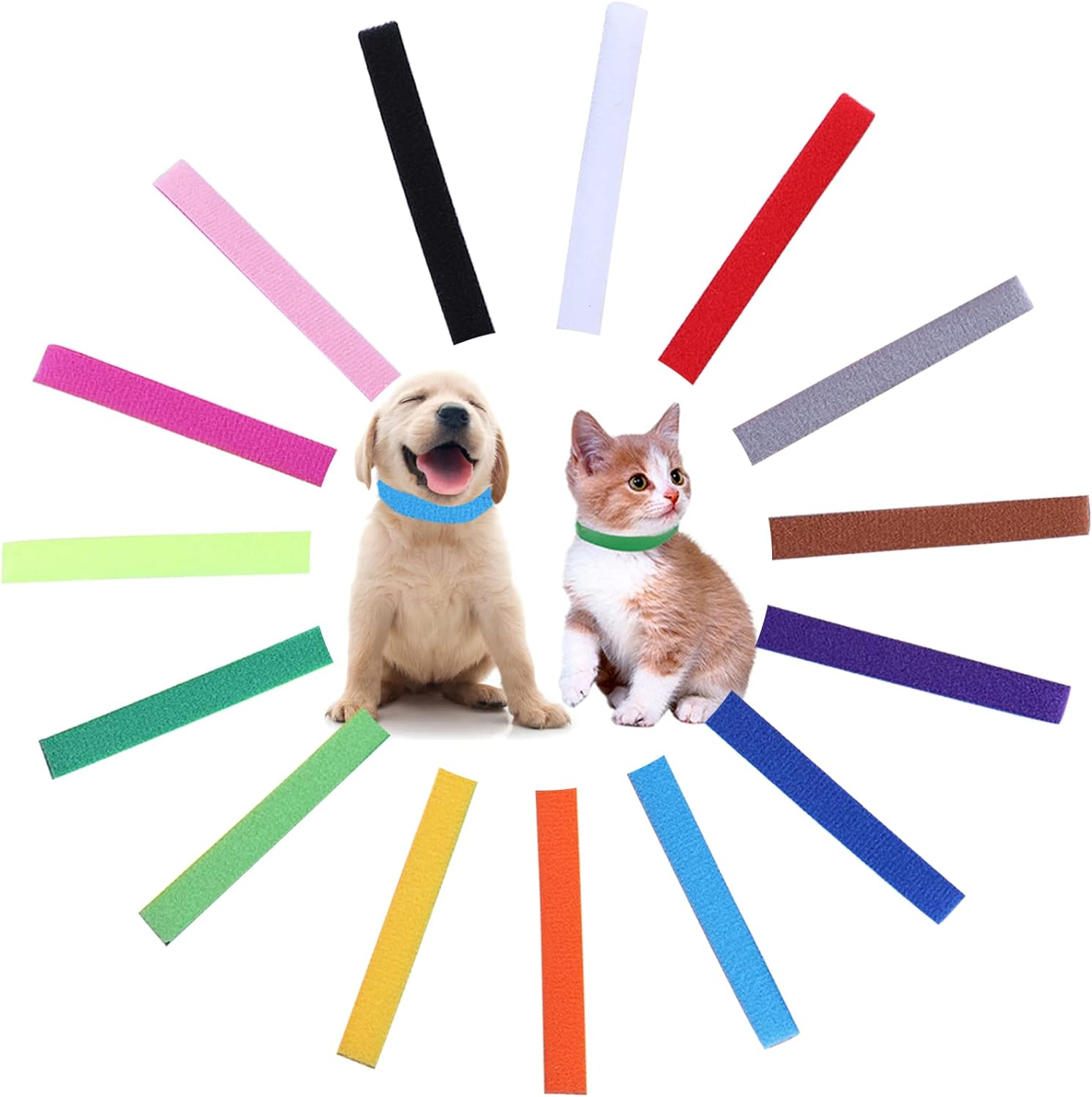 15 Colors Puppy ID Collars Whelping Newborn Soft Fabric Adjustable Identification Double-Sided Collar Reusable for Pet Dog Band Cat 10 Inches image number 6