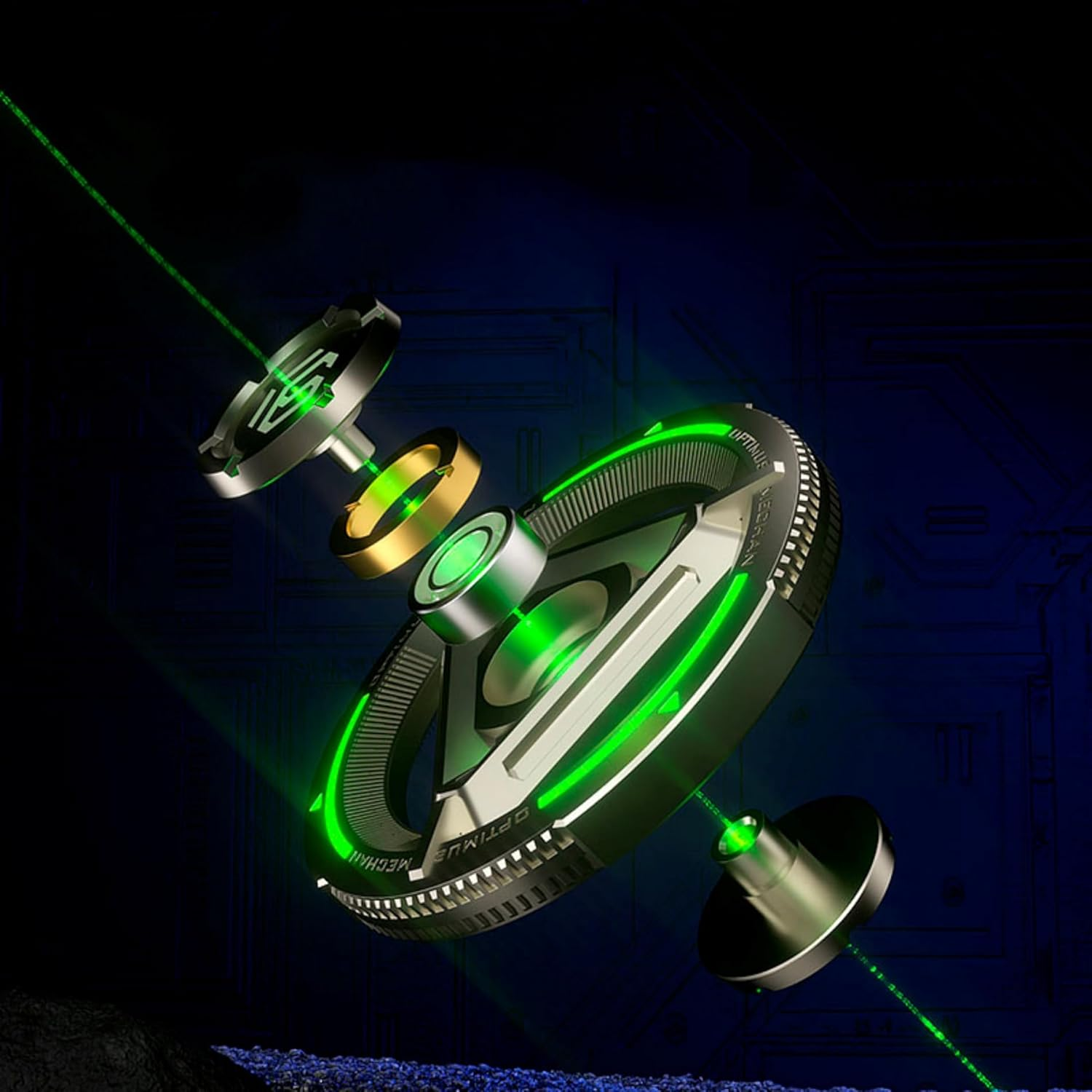 YIJO Fidget Spinner for Adults Big Heavy Metal Fidget Spinner Aswesome and Fast Fidget Spinner Longest Spinning with Stainless Steel Bearing R188 - Blue image number 2