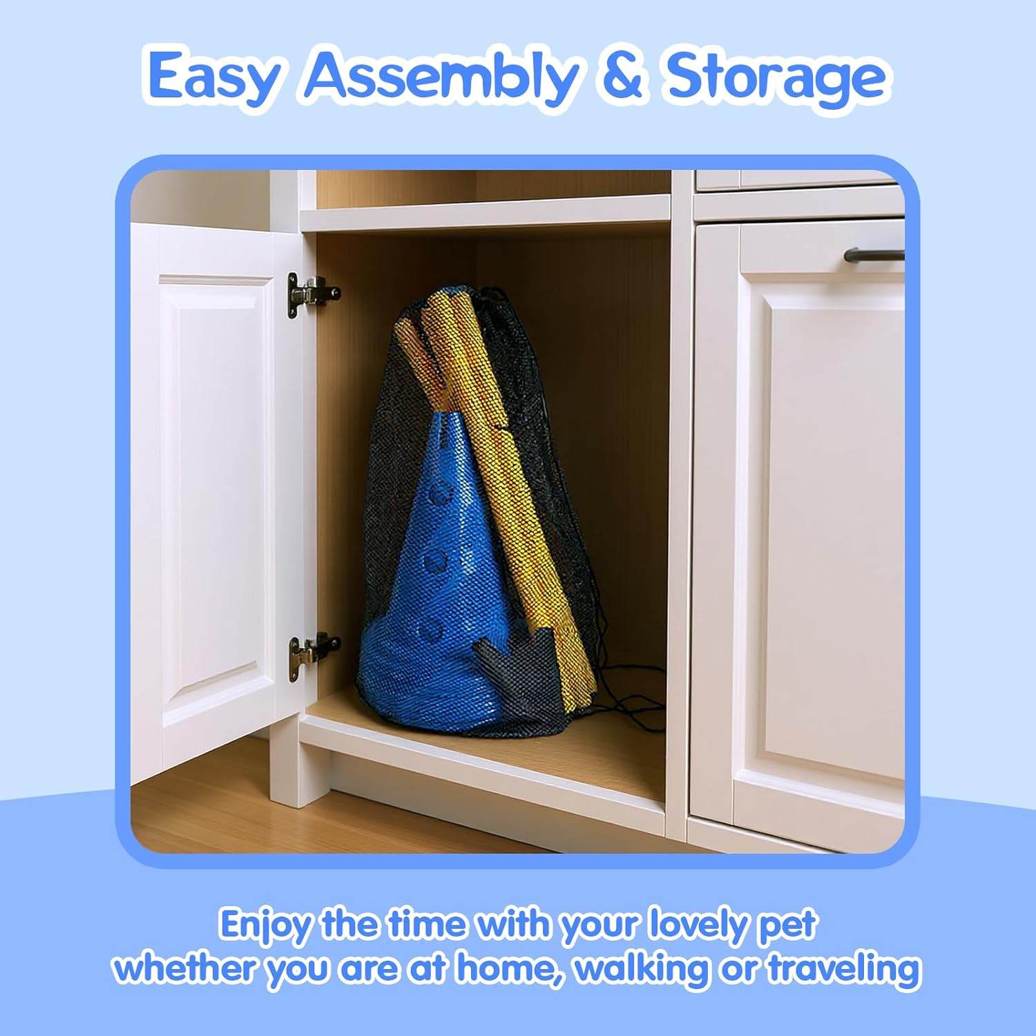 Advwin Dog Agility Hurdle Cone Set, Adjustable Dog Agility Course Backyard Set Include 12 Agility Cones 6 Agility Rods, Training Equipment Obstacle Training for Pet Outdoor Games with Carry Bag image number 4