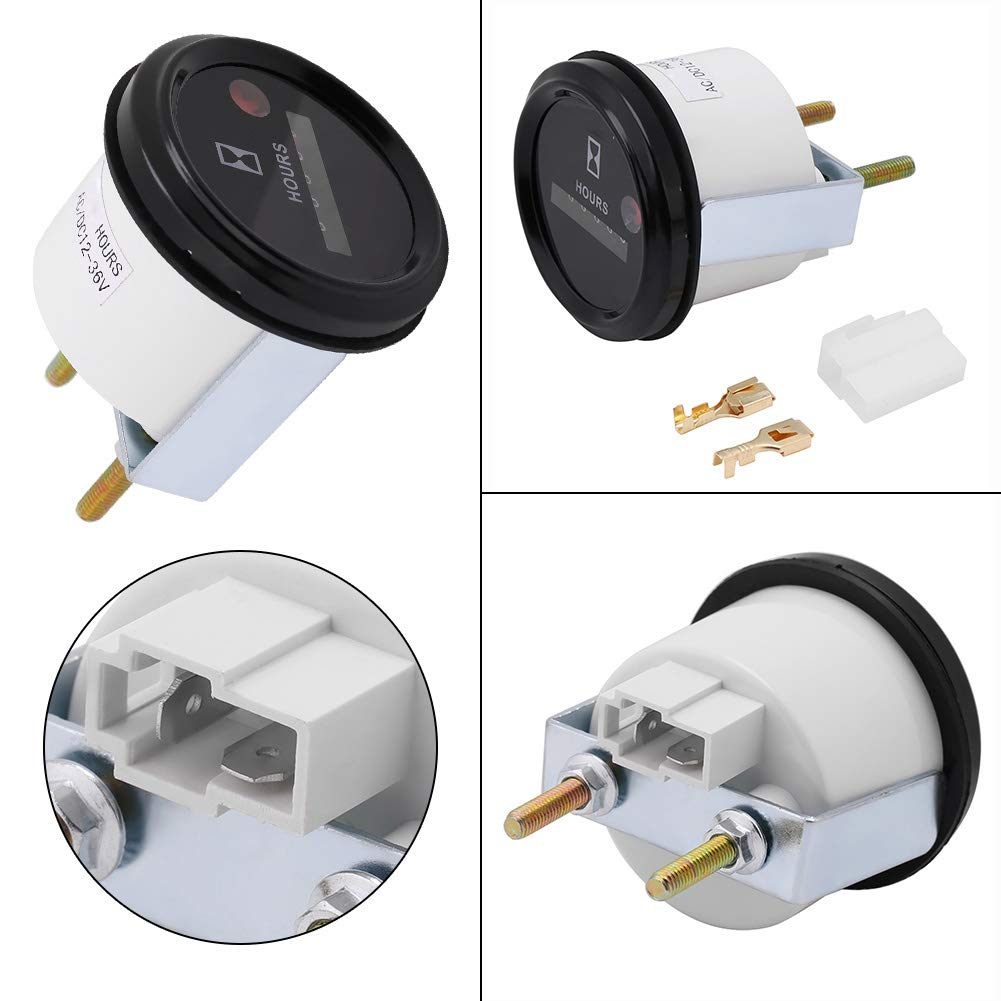 6-Digit Accurate Quartz Hour Meter Tester - round Digital Display for Car, Truck, and Boat