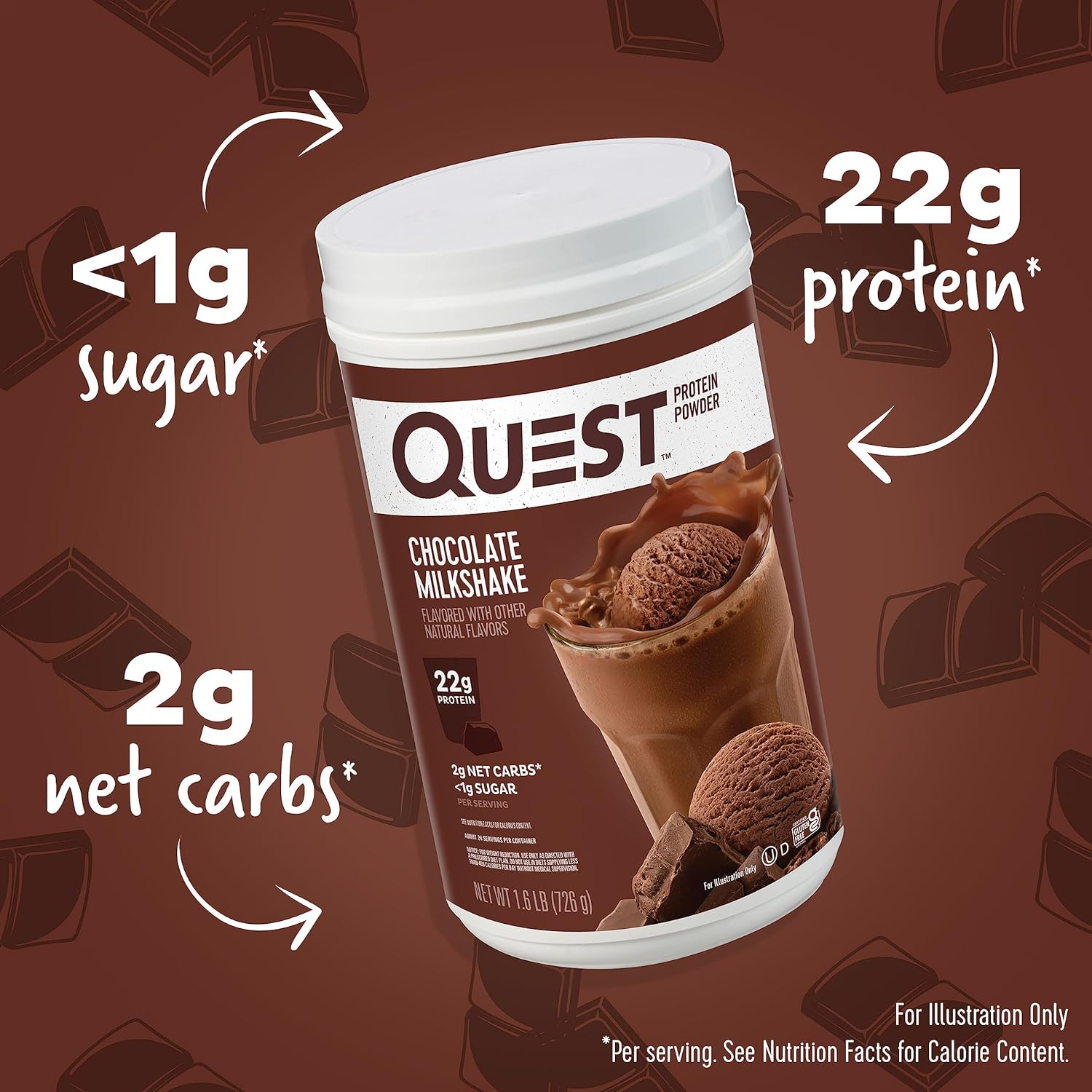 Quest Protein Powder, Chocolate Milkshake, 1.6Lb