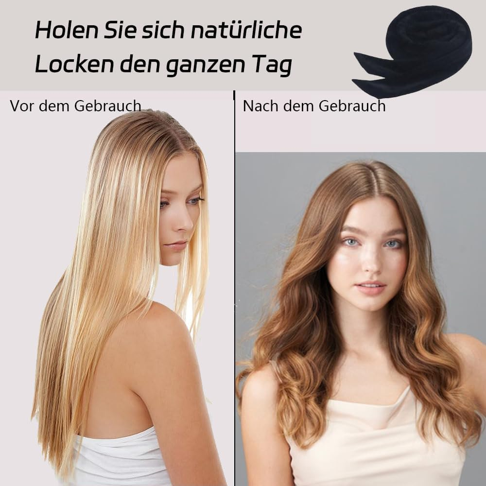 LATRAT Curler Curls without Heat, DIY Hair Curler Curling Band, Hairstyle Set for Medium Long Hair, Hair Clip & Scrunchies Gift for Girls and Women (Pink, One Size) image number 3