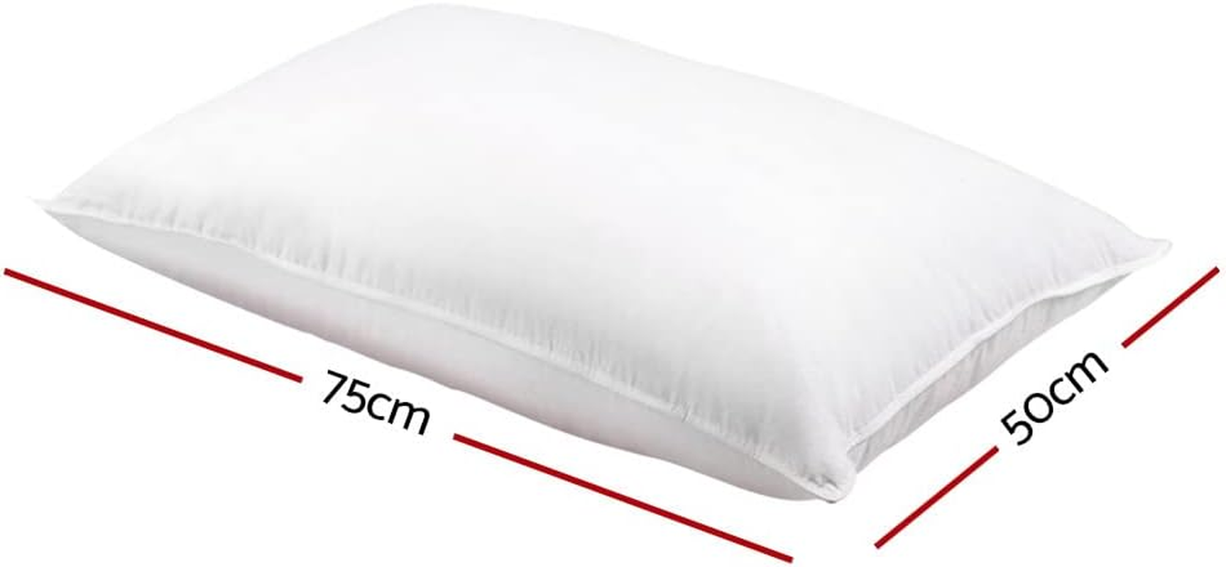 Giselle Bedding Goose down Feather Pillow Set of 2 Bed Neck Pillows for Sleeping Hotel Cushion with Cotton Fabric Cover Soft and Support Medium Firm, Side Stomach Back Sleepers image number 2