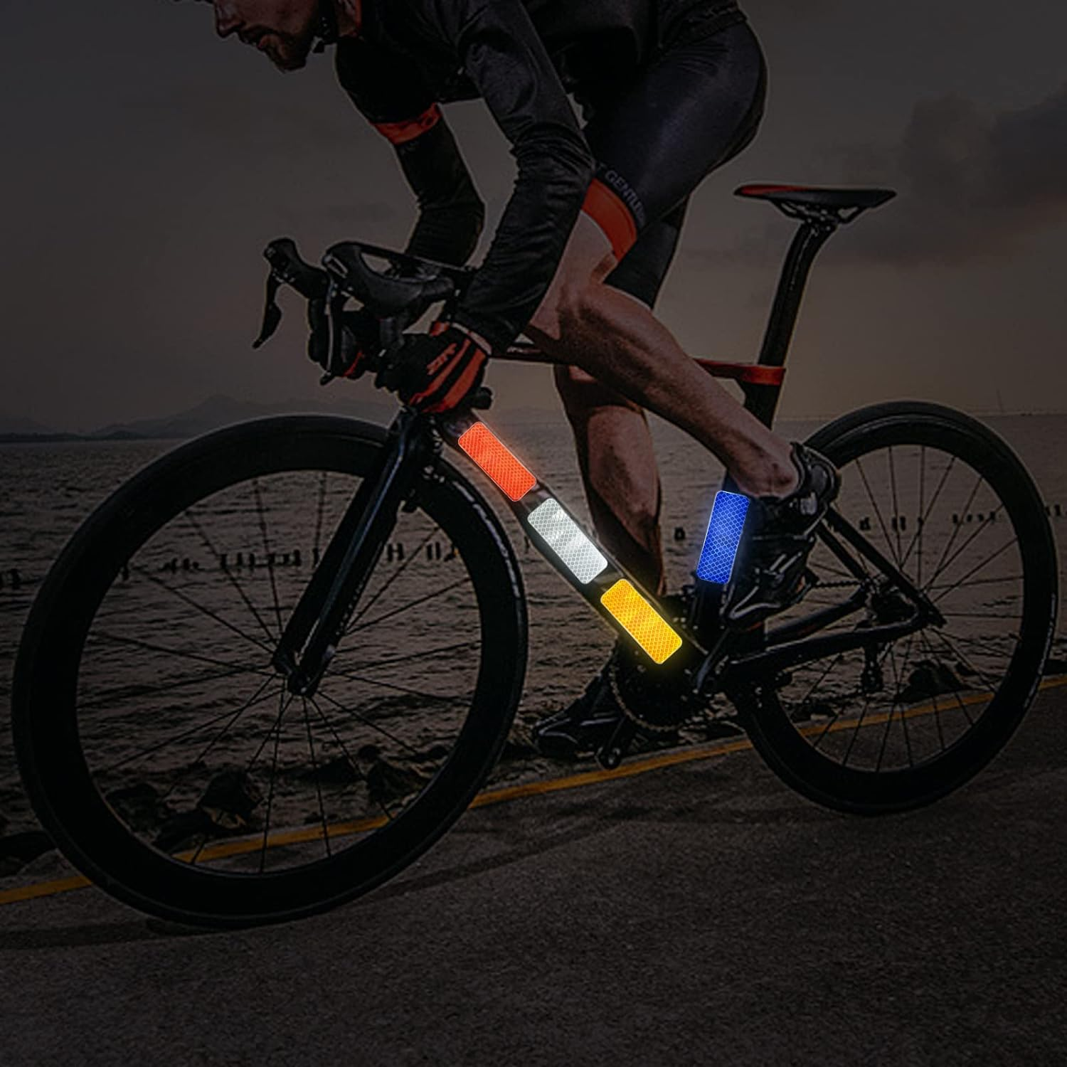 25 Pcs Warning Reflective Stickers Assortment - Outdoor Waterproof Reflective Tape Safety Stickers - 1.2X3.25Inch Driveway Reflectors for Night Visibility