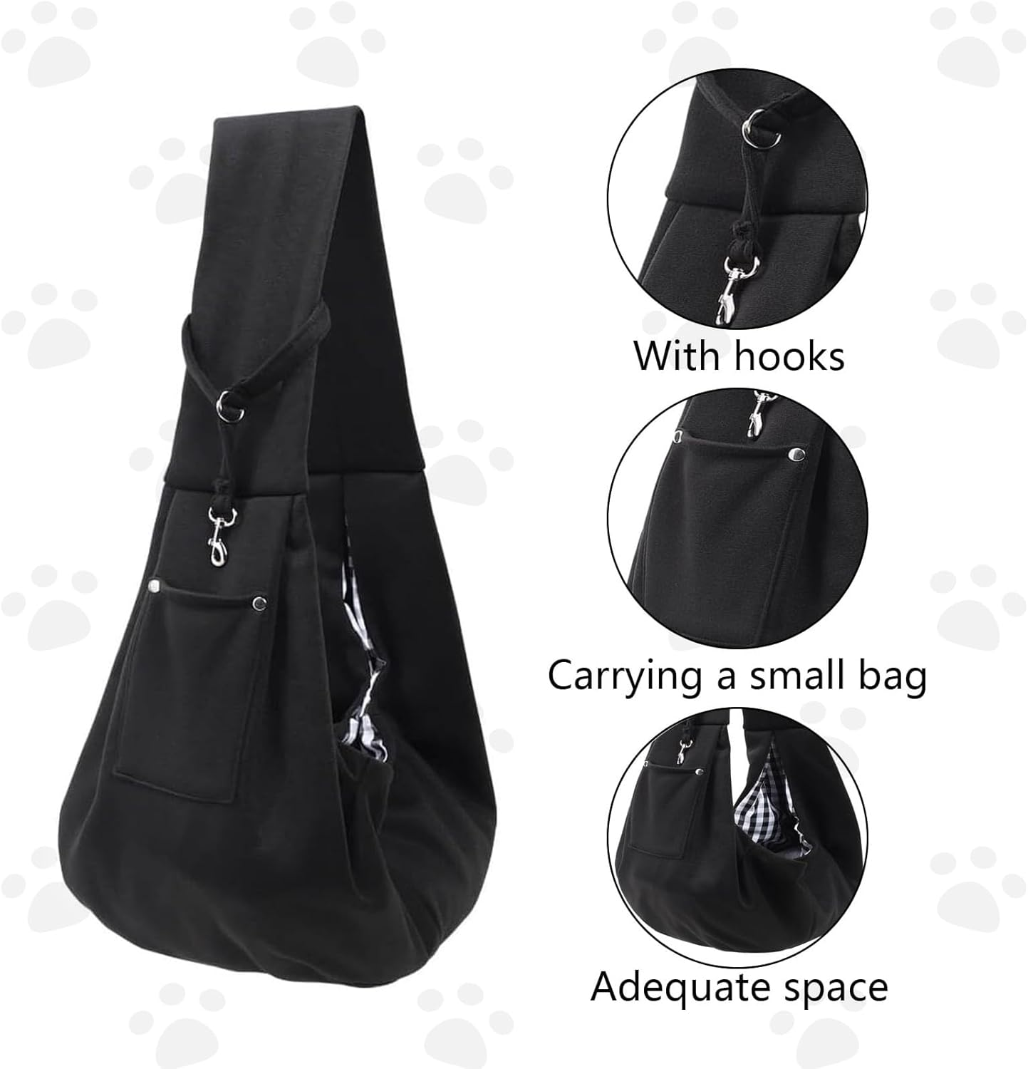 Puppy Sling Carrier for Small Dogs - Breathable Reversible Pet Sling with Storage Pocket, Hands-Free Dog Carrier for Travel/Shopping/Walking, Comfortable Cat & Puppy Sling