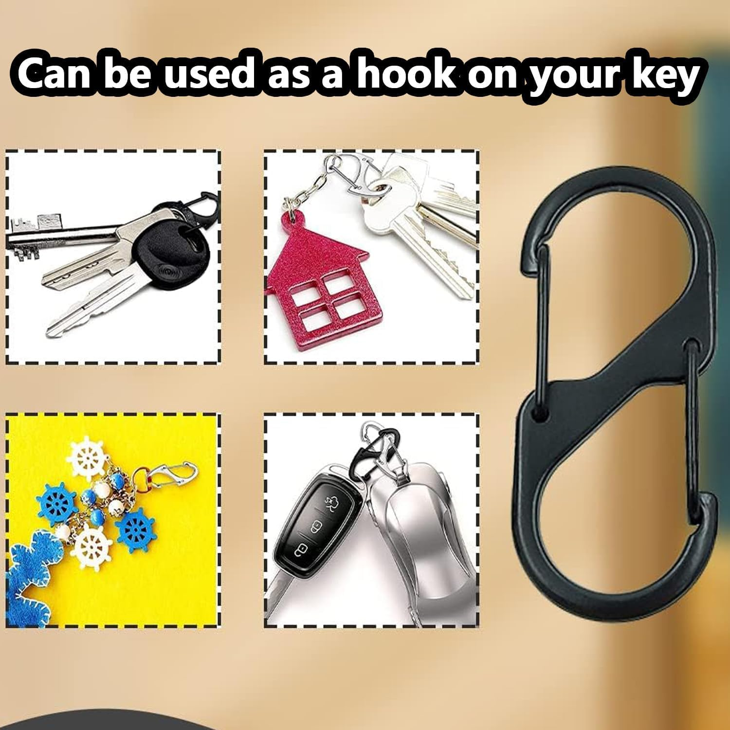 15 PCS Small Carabiner Clips, Carabiner Keyring Clip and S Ring Locking Carabiner,For Double Clip Hook for Outdoor Hiking Fishing Camping