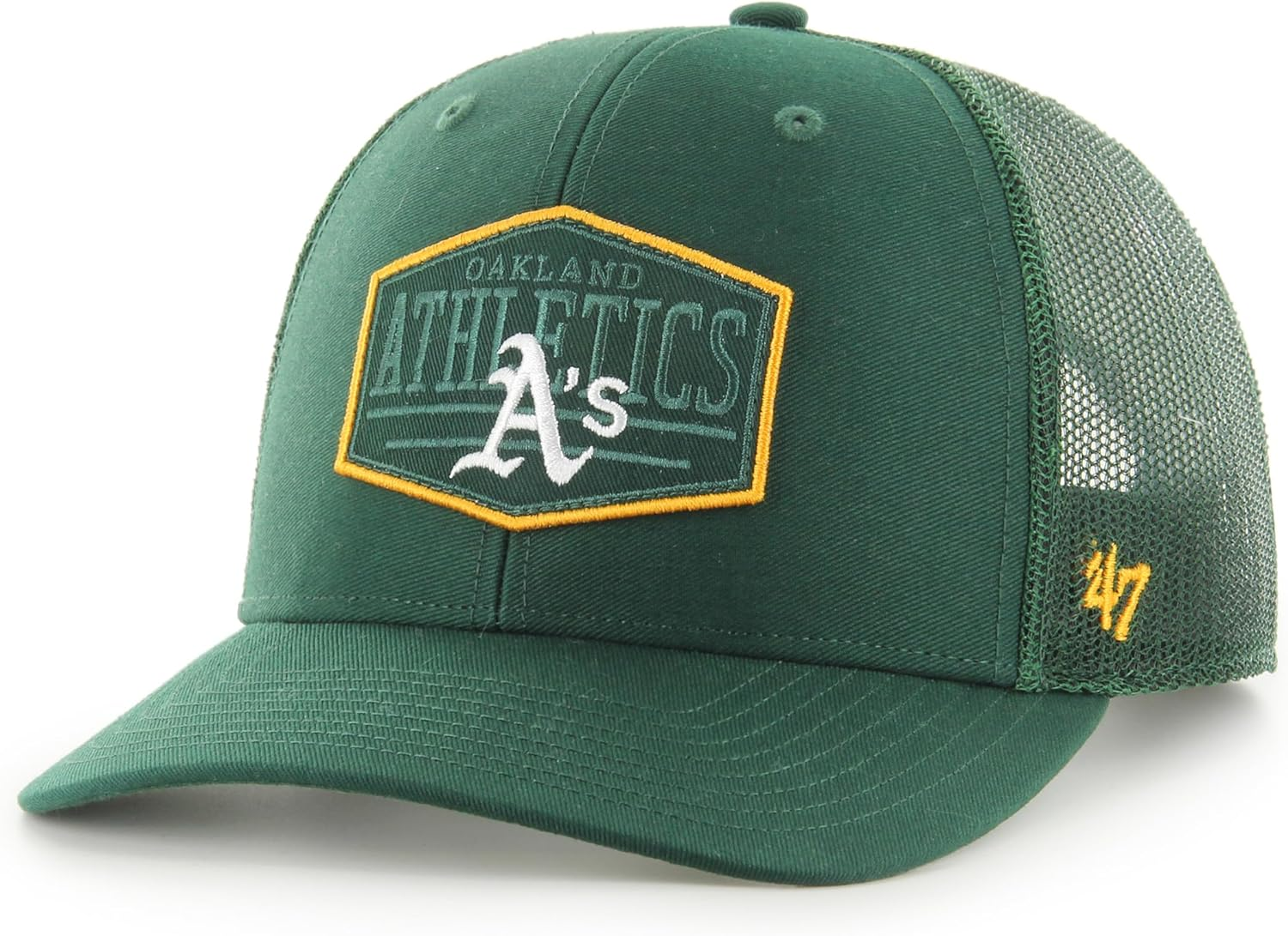 47 Adults Unisex Oakland Athletics Dark Green Ridgeline Trucker Cap, One Size image number 1