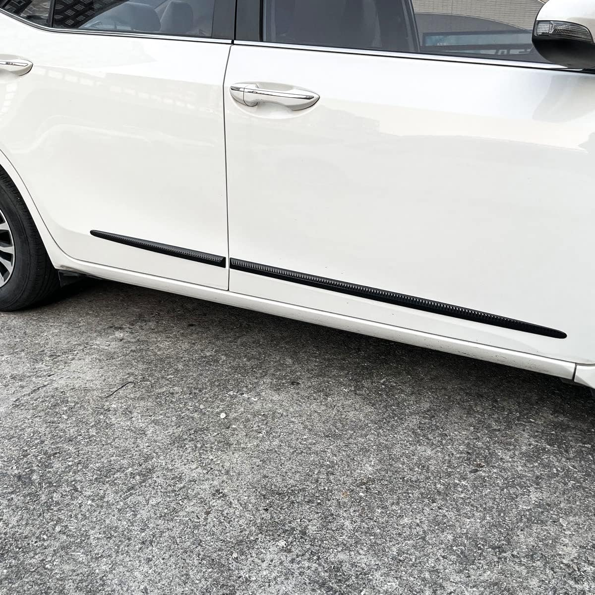 Xmuxhai 4PCS Dent Prevent Car Door Protector,Door Molding Trim Kit Strips,Universal Door Protector Automotive Molding Trim,Prevents Dents Scratches,Bright (Black) image number 6