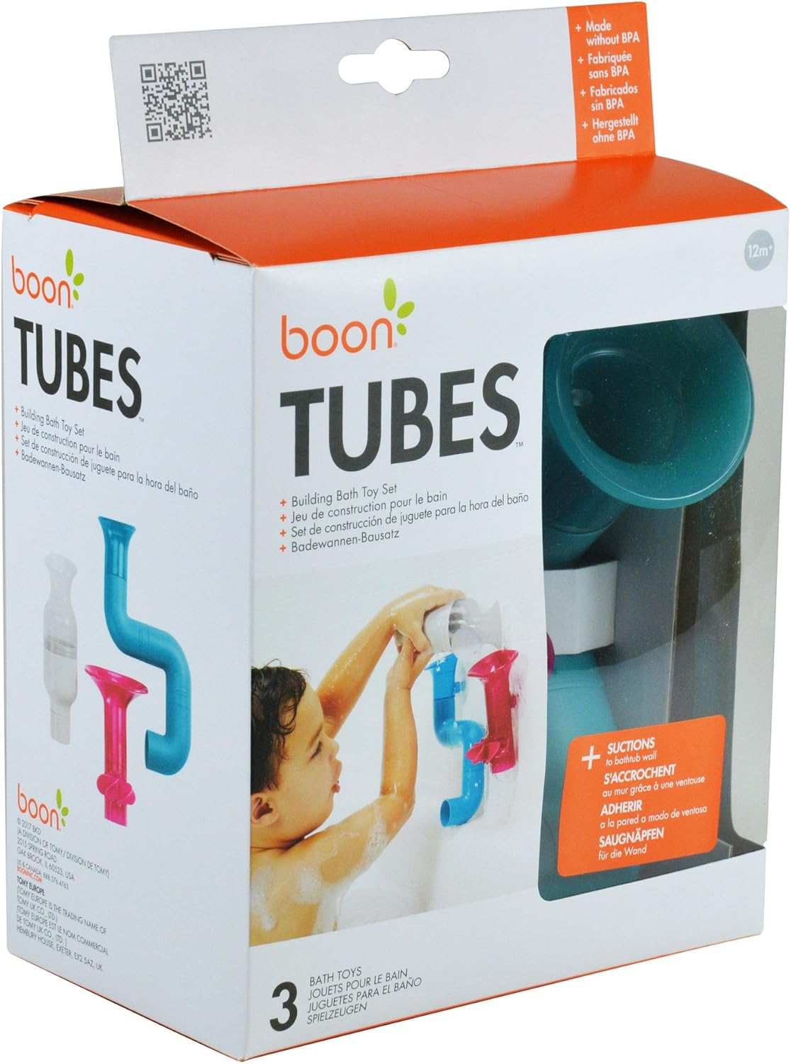 Tubes Building Bath Toy - Coral image number 7