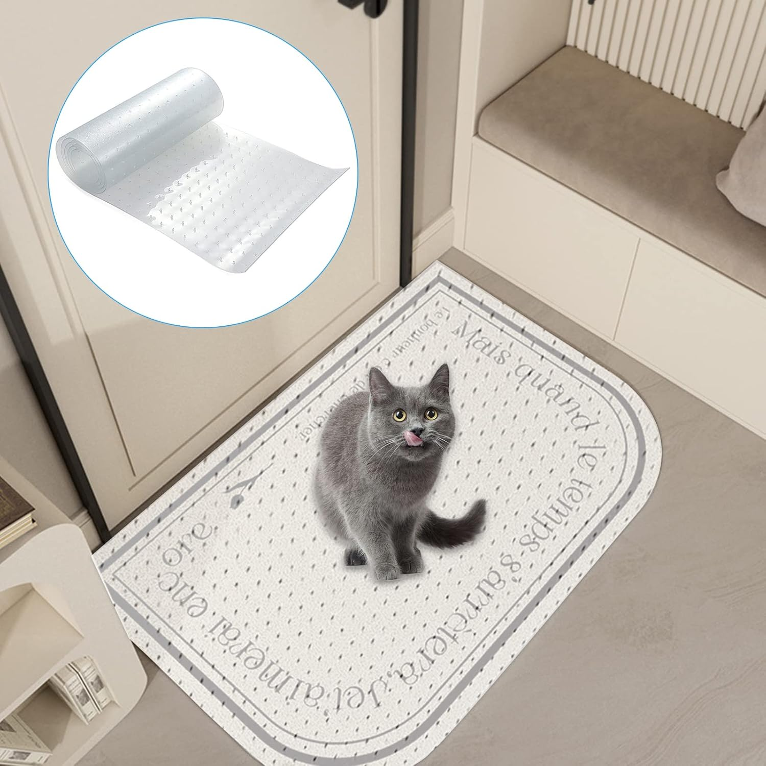 Carpet Protector for Cats, Durable Plastic Cat Scratch Protection Film for Carpet/Floor/Bedroom/Door/Porch, Prevent Rugs from Scratching/Wearing (31 X 250 Cm) image number 5