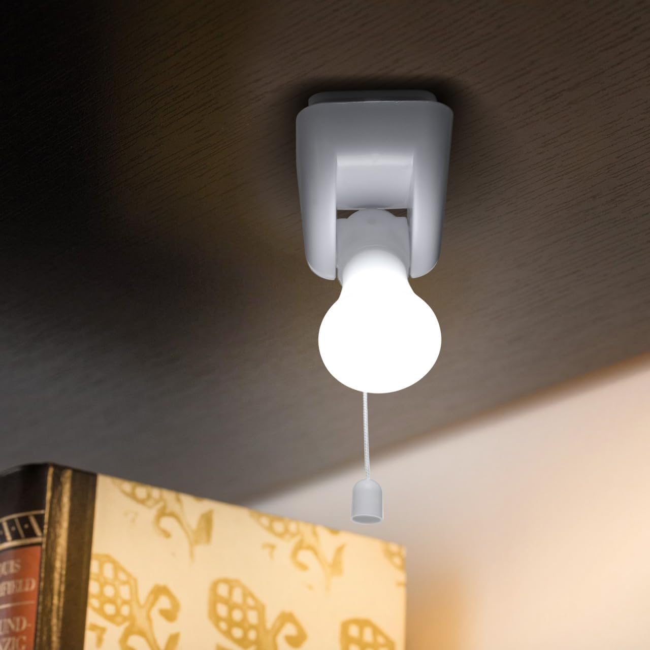 Minkissy Battery Operated Wall Lights Portable Pull Cord Wall Mount Wire Led Bulb for Outdoor Indoor image number 6