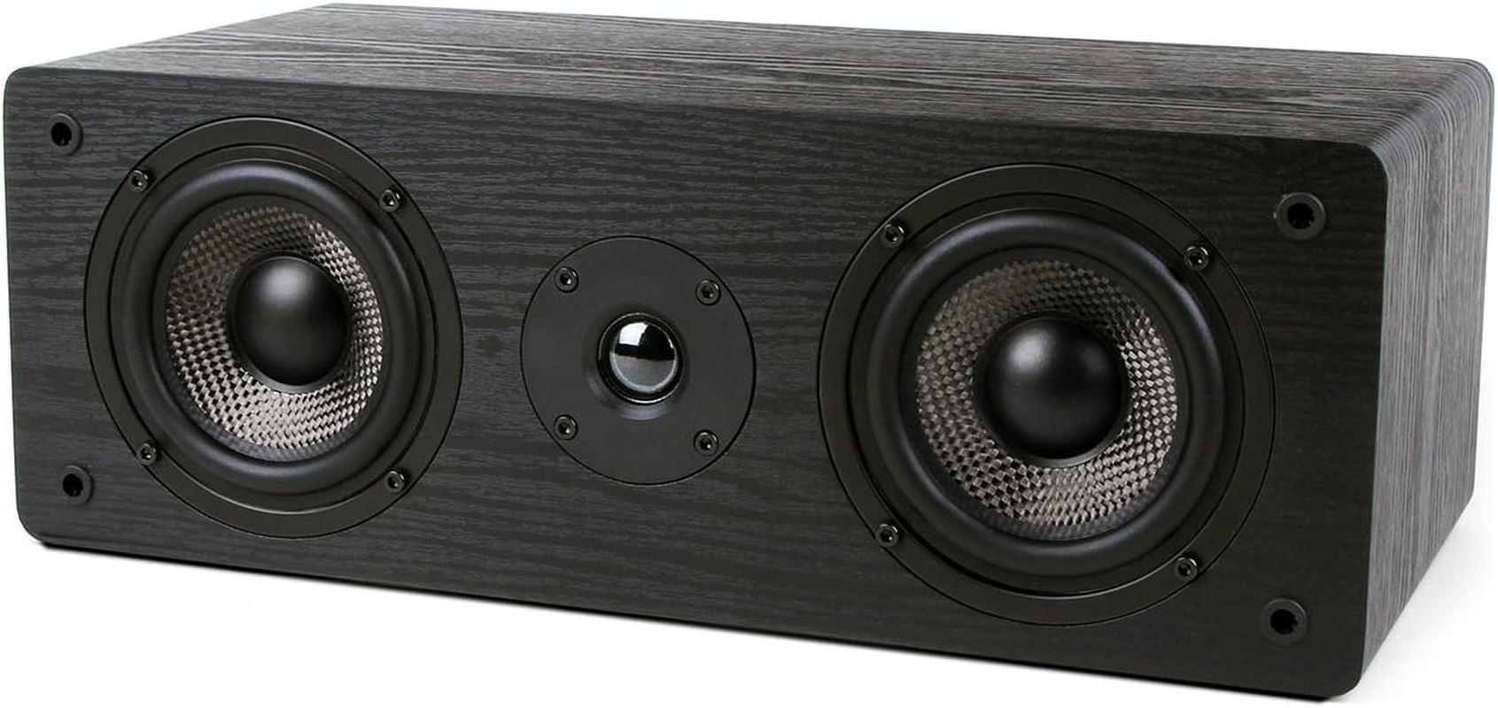 Micca MB42-C Center Channel Speaker with Dual 4-Inch Carbon Fiber Woofer and Silk Dome Tweeter (Black, Each)