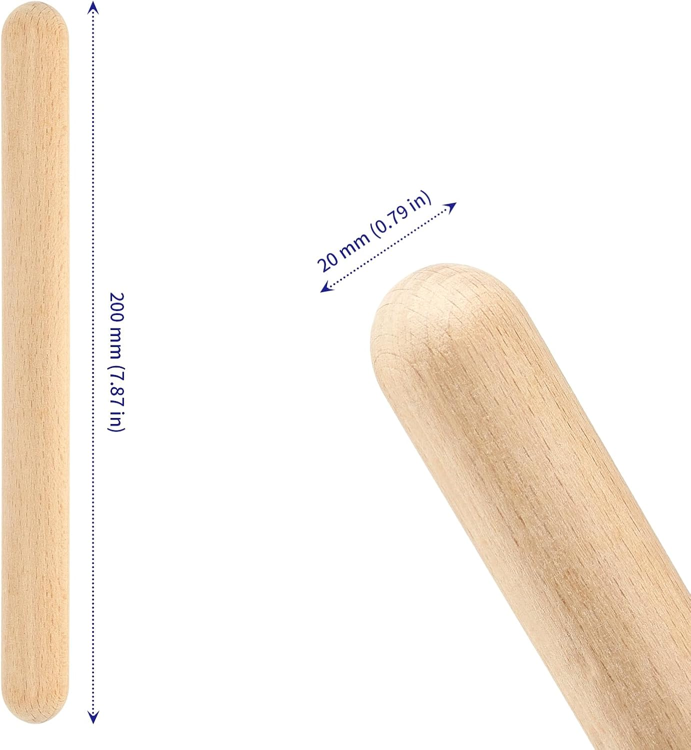 SOUJAP 60 Pack 8 Inch Rhythm Sticks, Rhythm Music Lummi Sticks, Wood Claves Musical Instrument for Performances, Team Activities image number 1