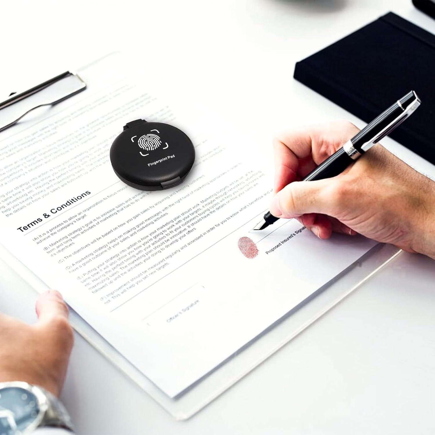 SAYEEC Fingerprint Ink Pad, Thumbprint Ink Pad for Office Notary Supplies Identification Security ID Fingerprint Cards, Law Enforcement Fingerprint Kit Thumb Print Ink Pad Stamp Pad (Red-4 Pack) image number 1