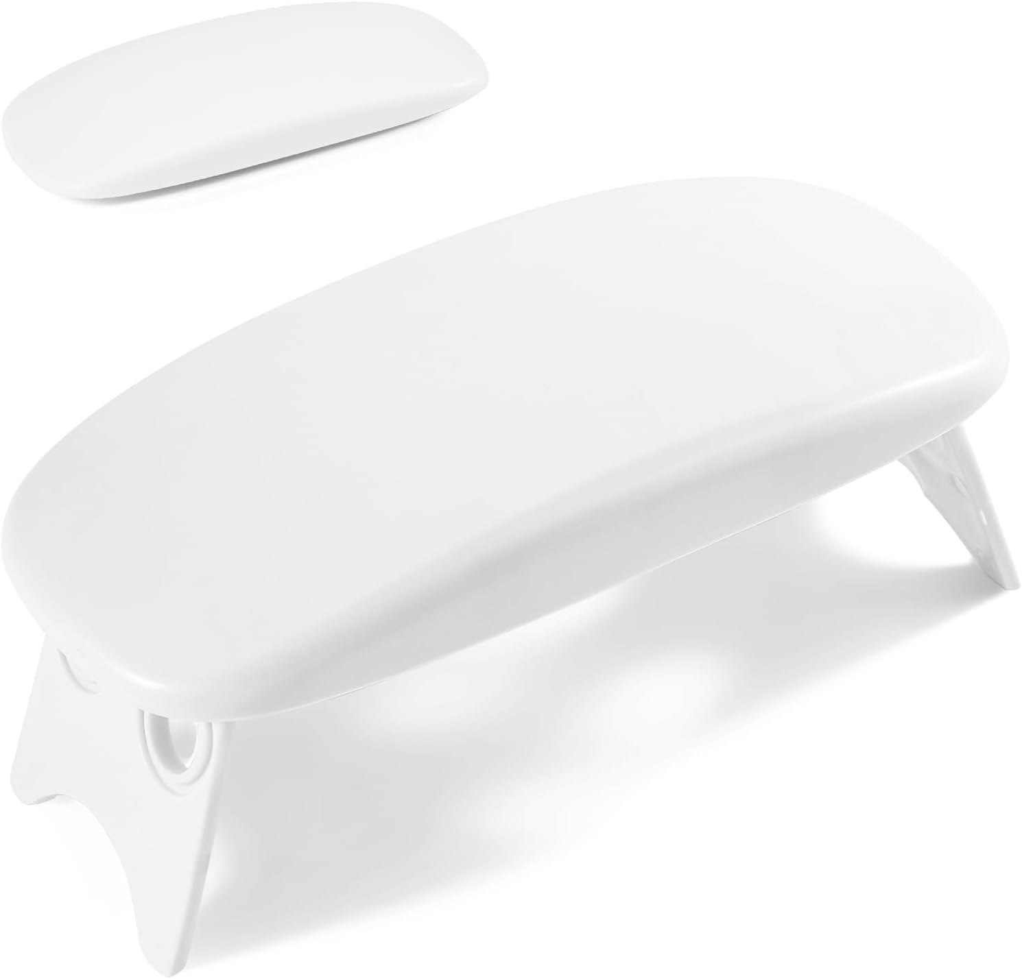 Huakaile Plastic Arm Rest for Nails Tech White, Foldable Manicure Hand Rest Stand Holder, Professional Nail Art Hand Pillow for Clients Table Desk Station Salon Supplies Accessories